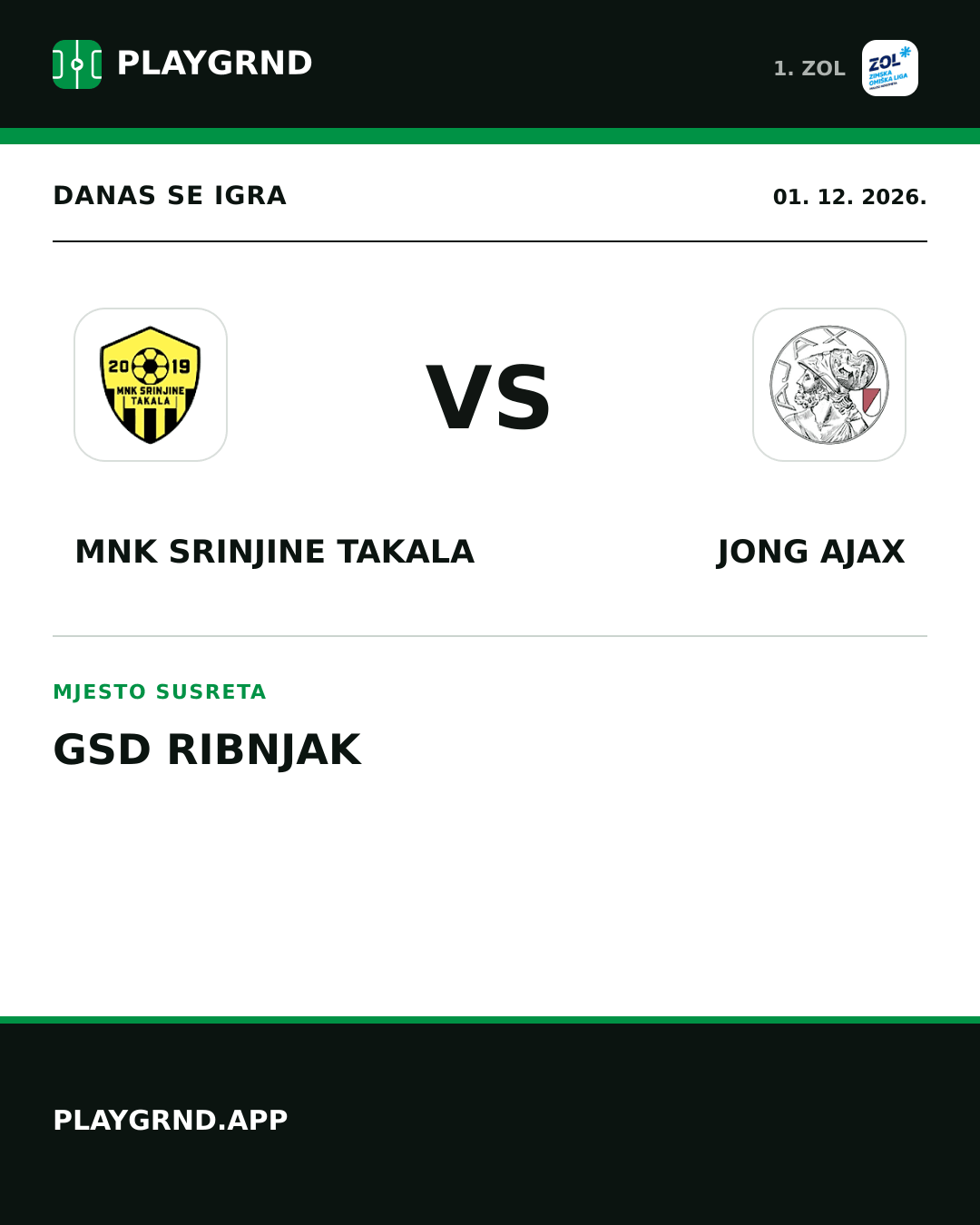 Instagram slika: MNK Srinjine Takala vs Jong Ajax