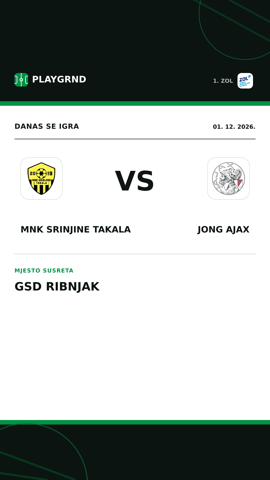 Instagram slika: MNK Srinjine Takala vs Jong Ajax