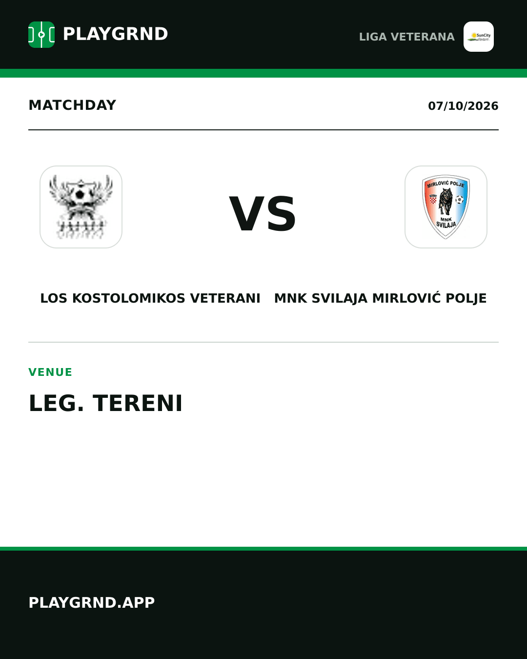 Instagram artwork: Los Kostolomikos Veterani vs MNK Svilaja Mirlović Polje