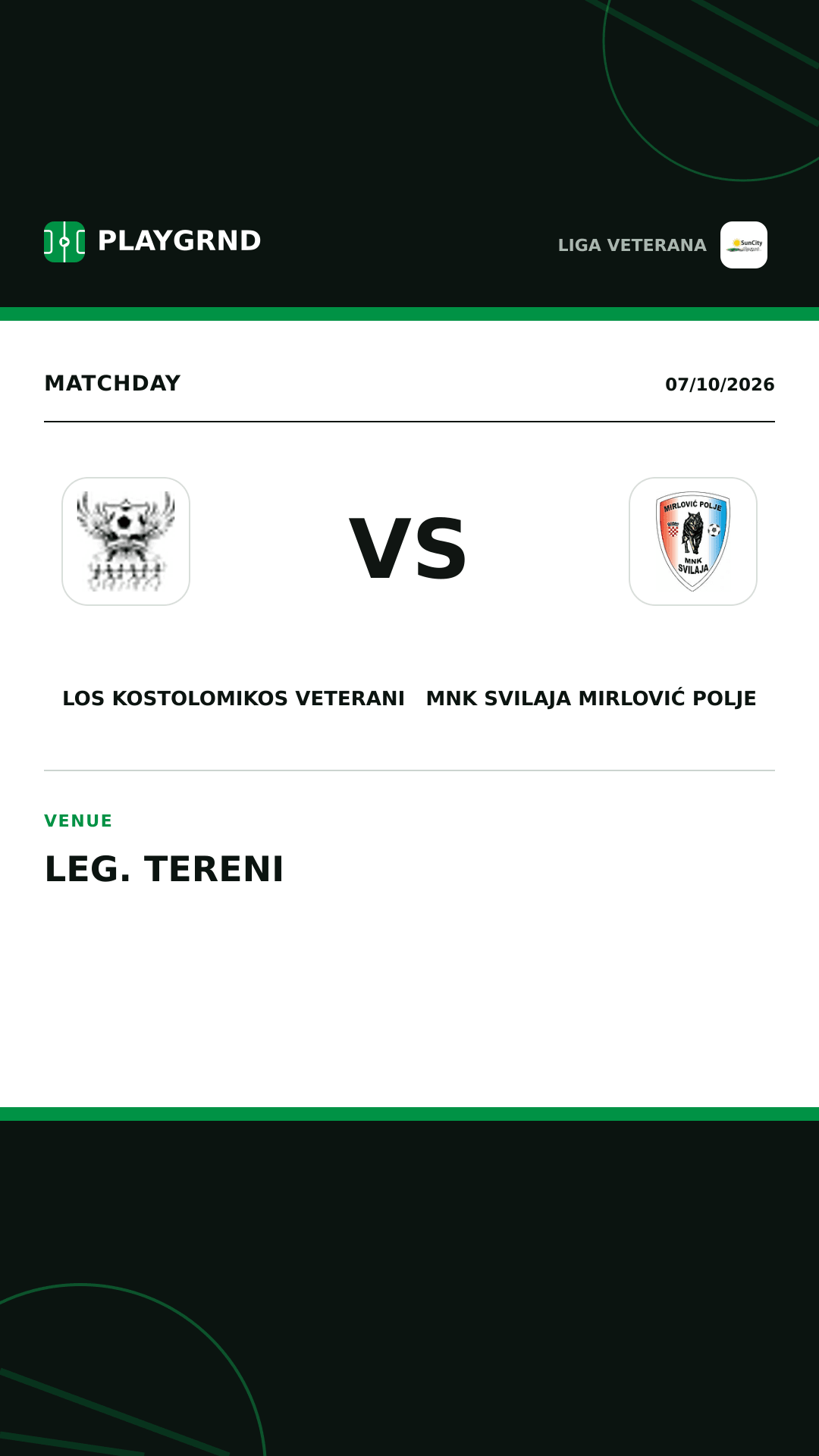 Instagram artwork: Los Kostolomikos Veterani vs MNK Svilaja Mirlović Polje