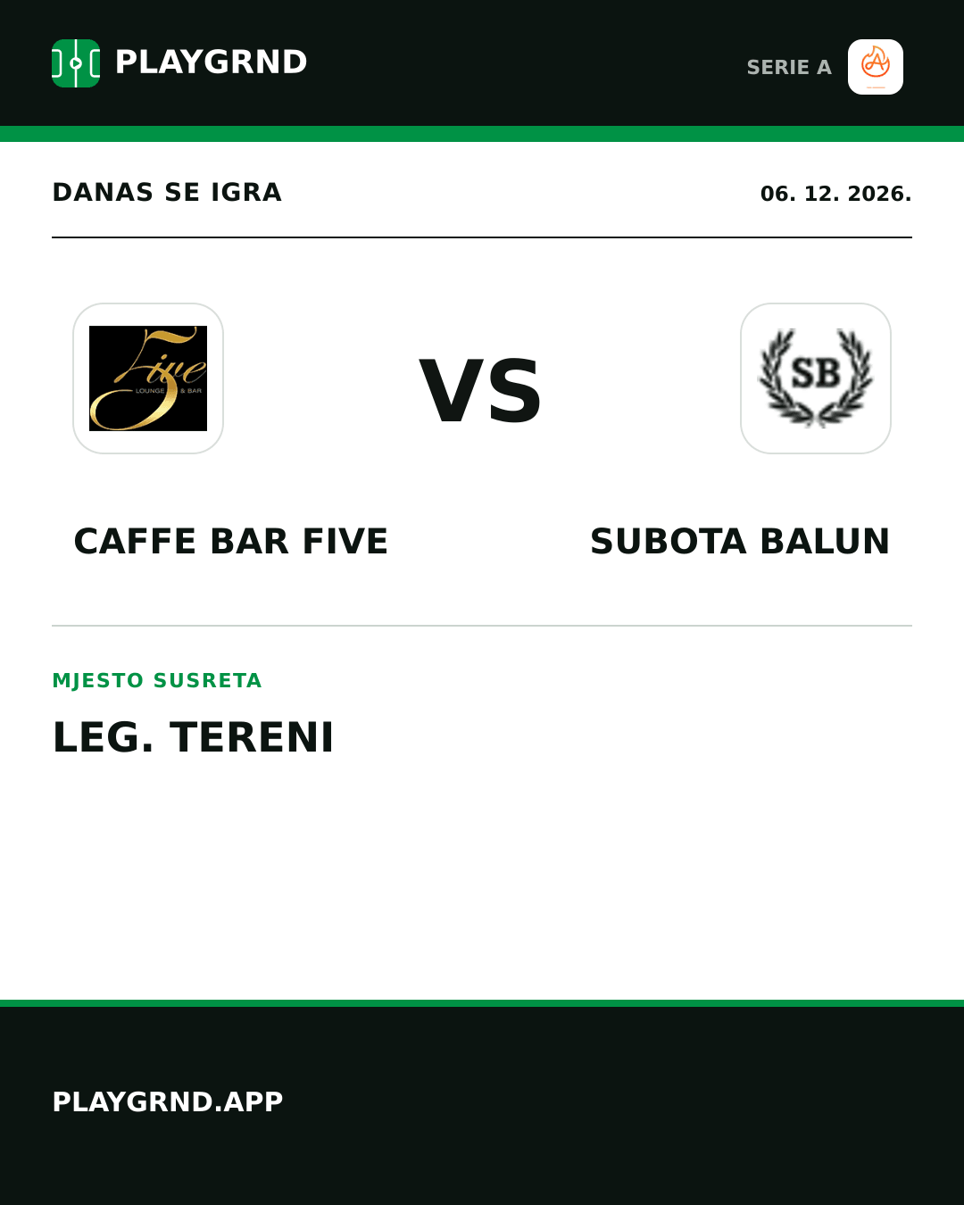 Instagram slika: Caffe Bar Five vs Subota Balun