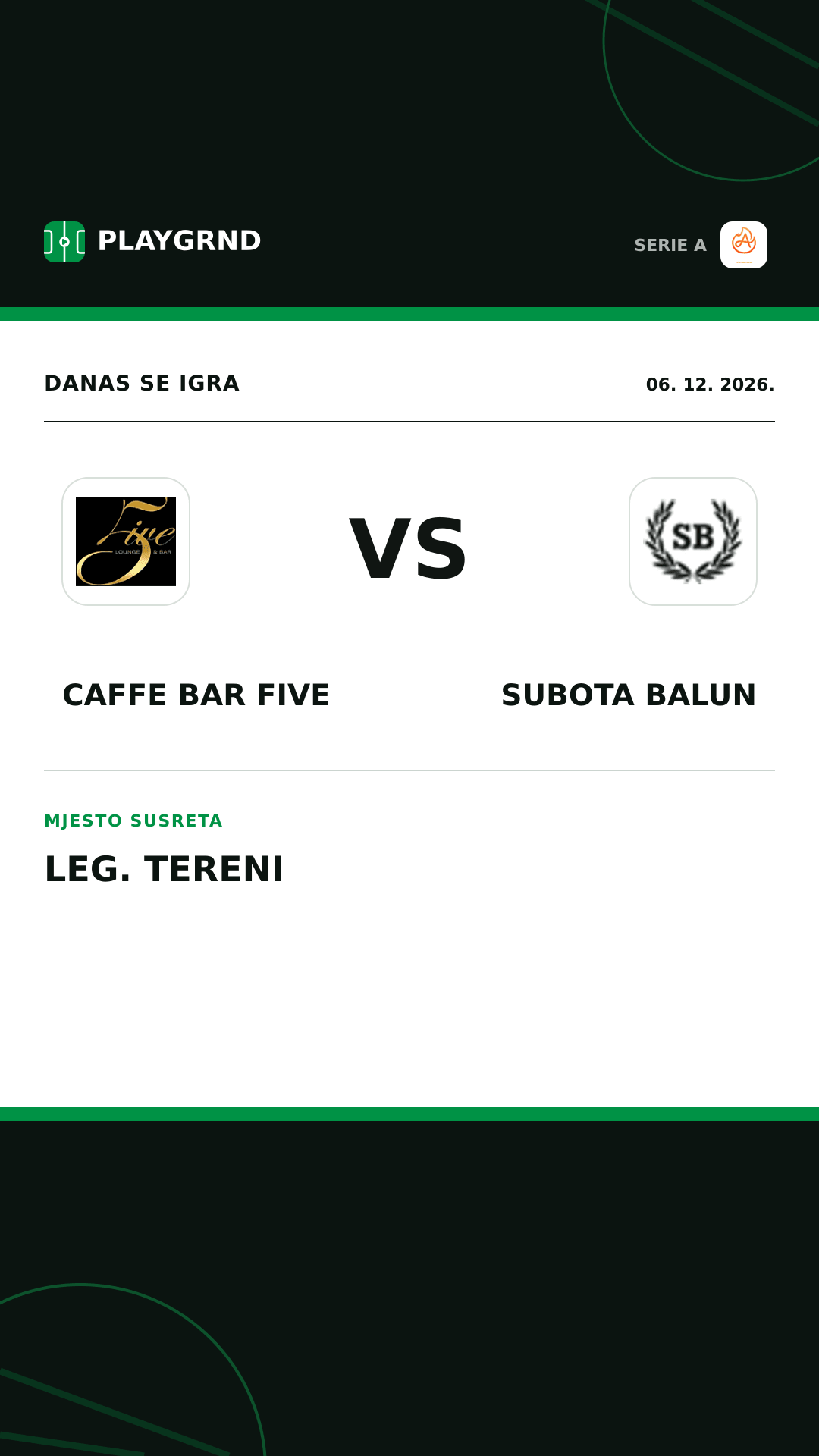 Instagram slika: Caffe Bar Five vs Subota Balun