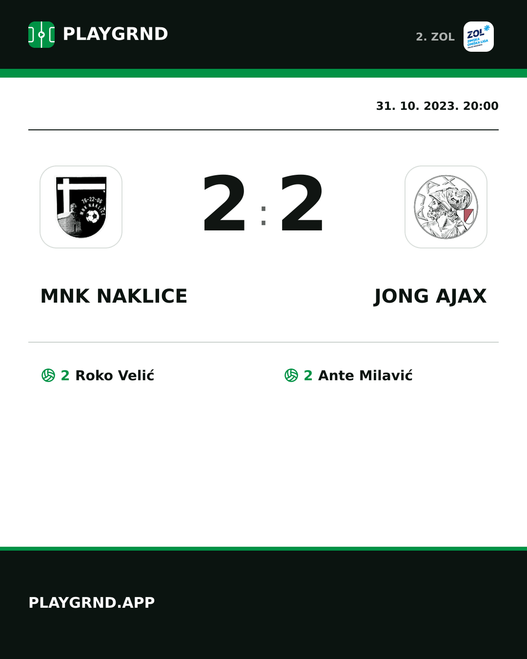 Instagram slika: MNK Naklice 2:2 Jong Ajax