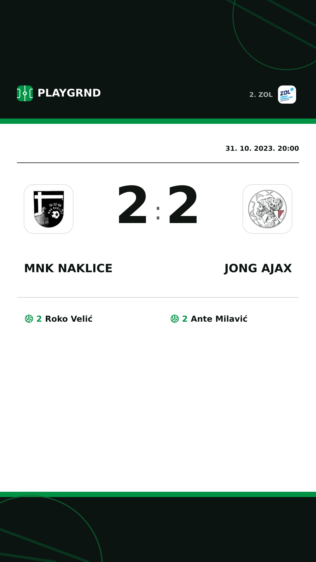 Instagram slika: MNK Naklice 2:2 Jong Ajax