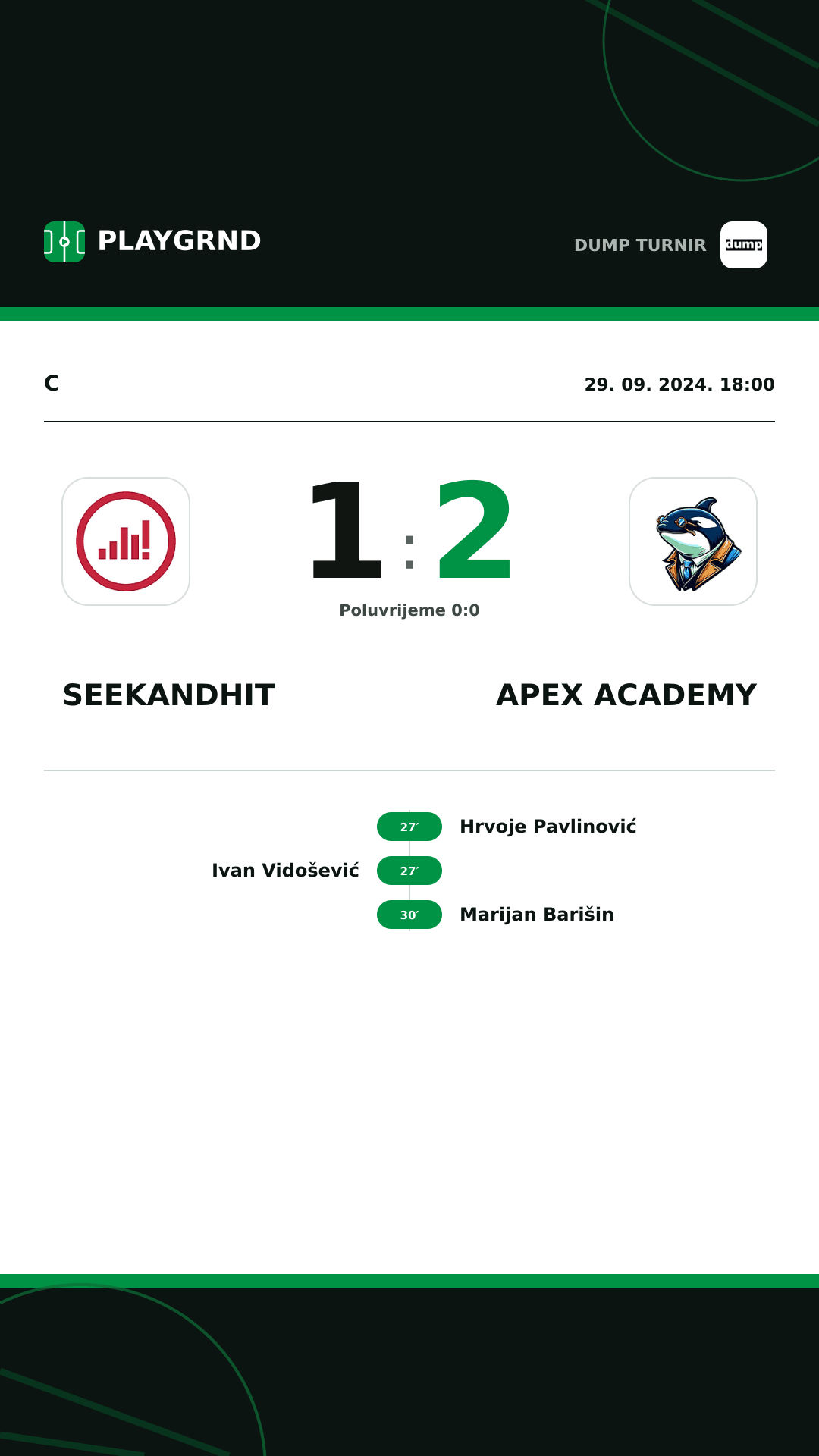 Instagram slika: SeekandHit 1:2 Apex Academy