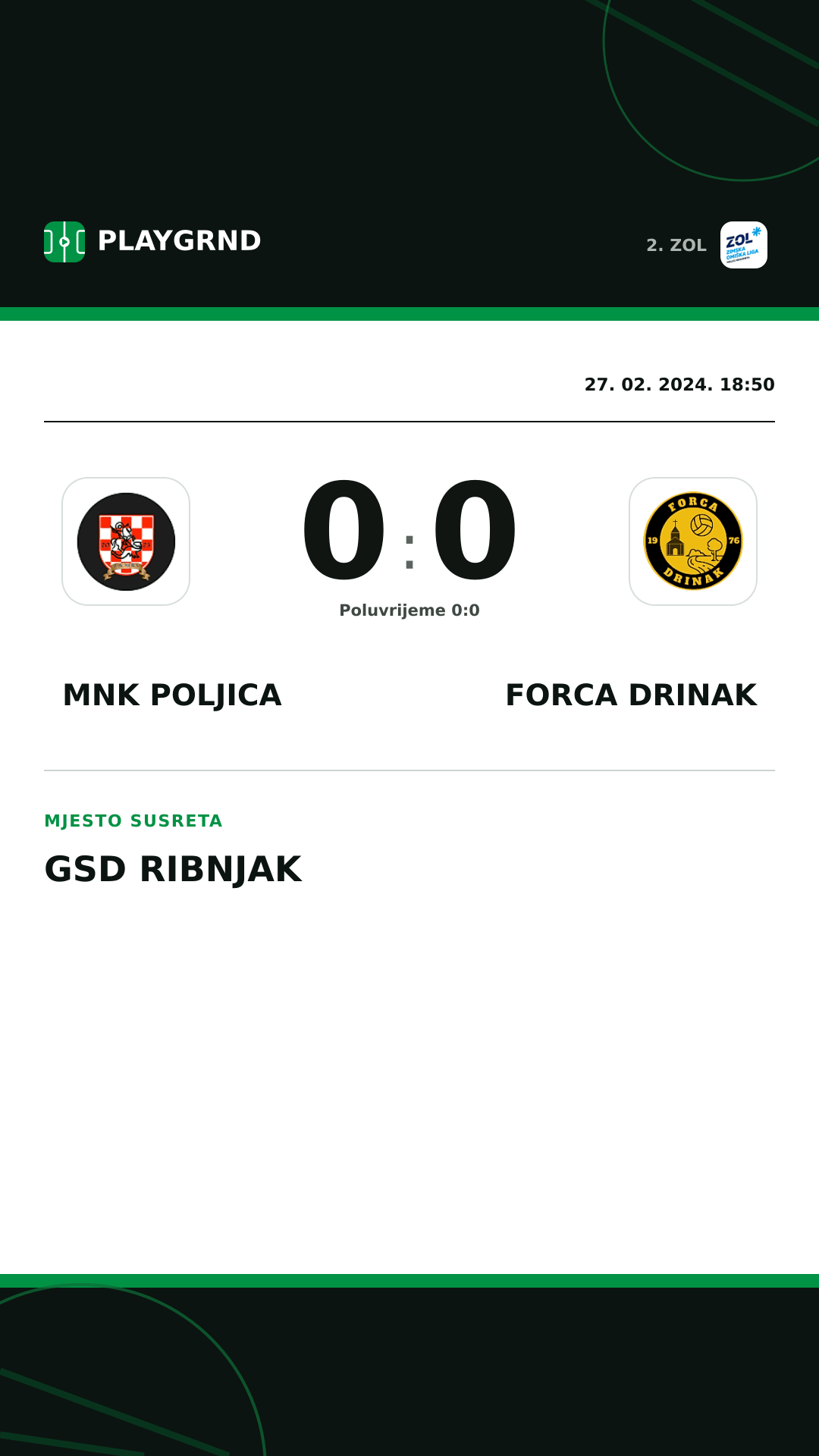 Instagram slika: MNK Poljica 0:0 Forca Drinak