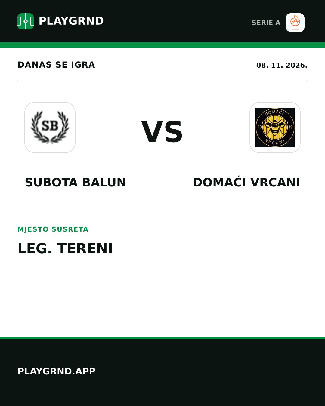 Instagram slika: Subota Balun vs Domaći Vrcani