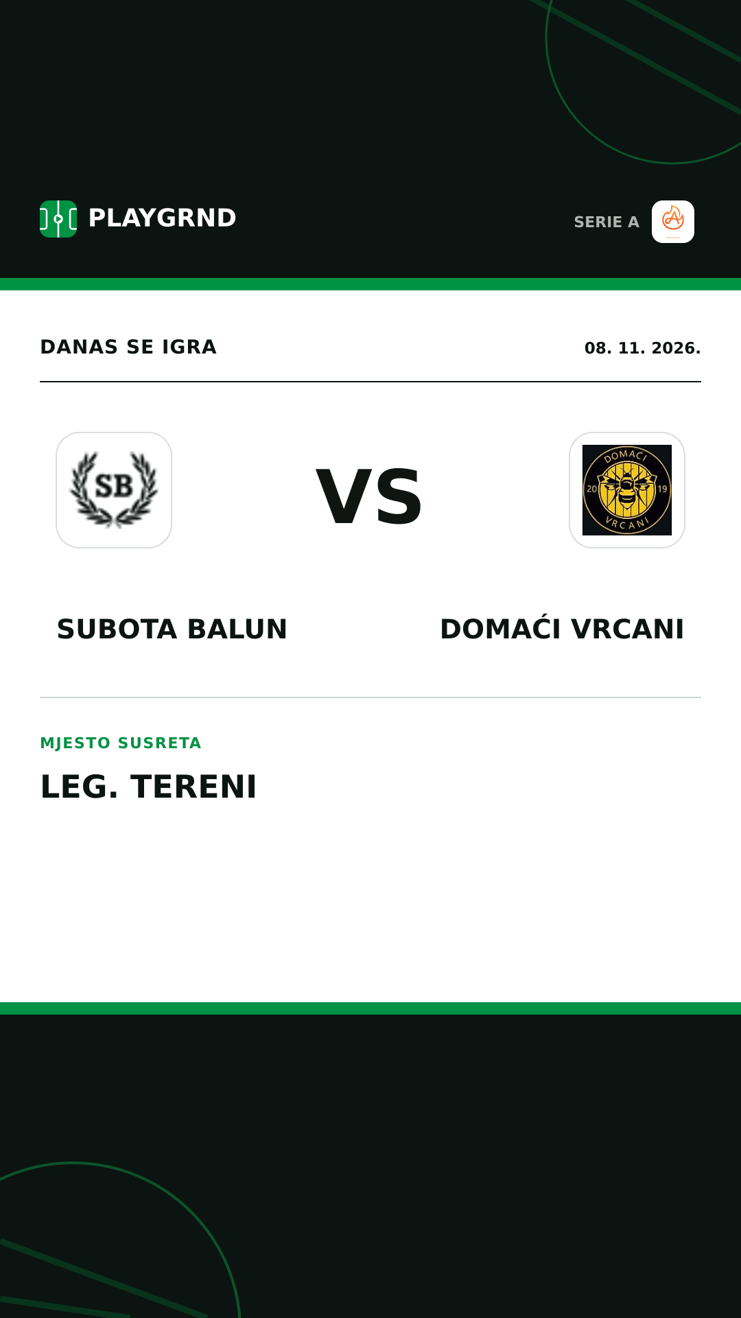 Instagram slika: Subota Balun vs Domaći Vrcani