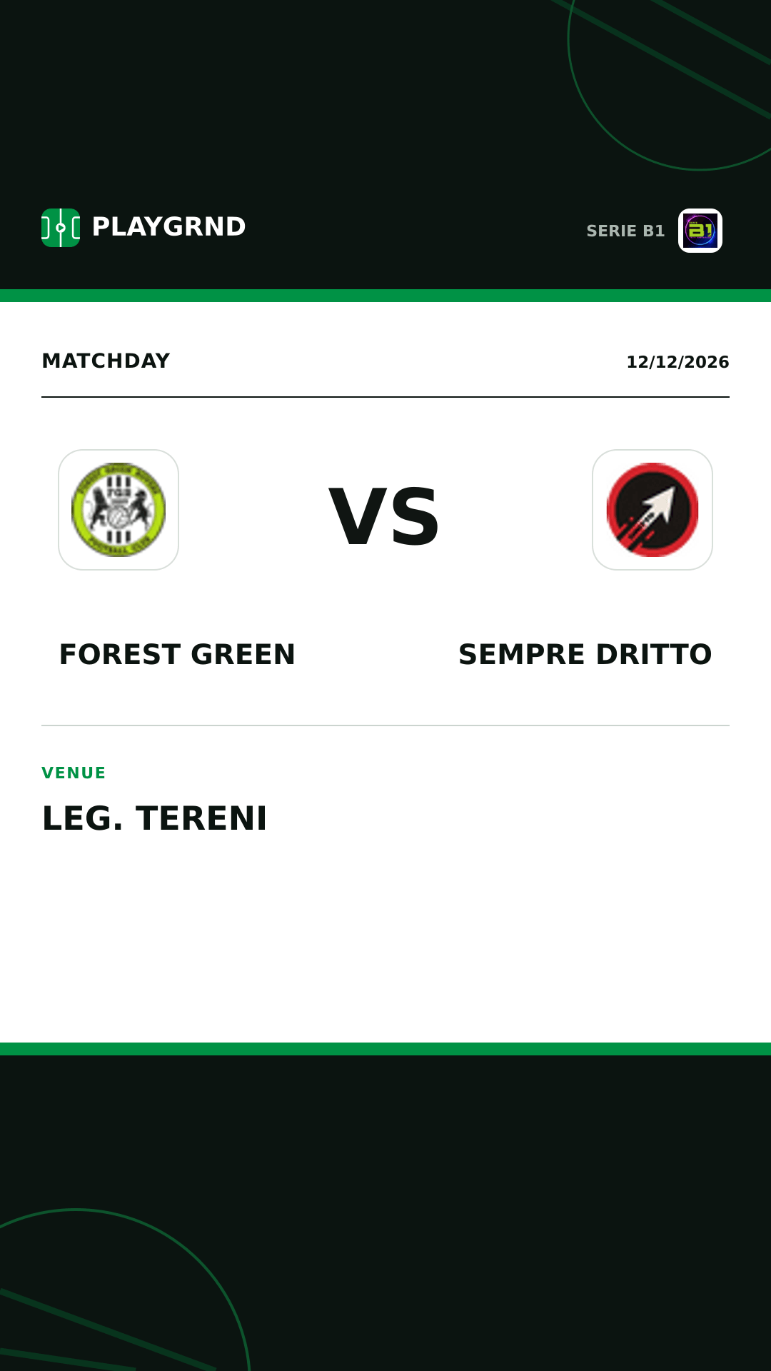 Instagram artwork: Forest Green vs Sempre Dritto