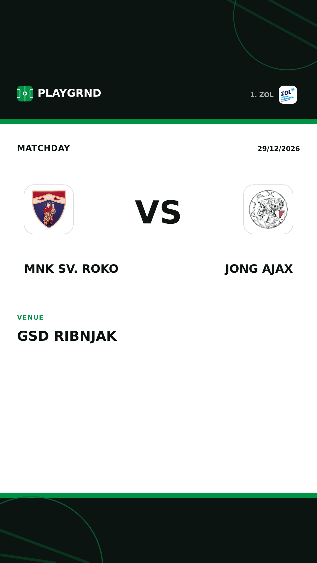 Instagram artwork: MNK Sv. Roko vs Jong Ajax