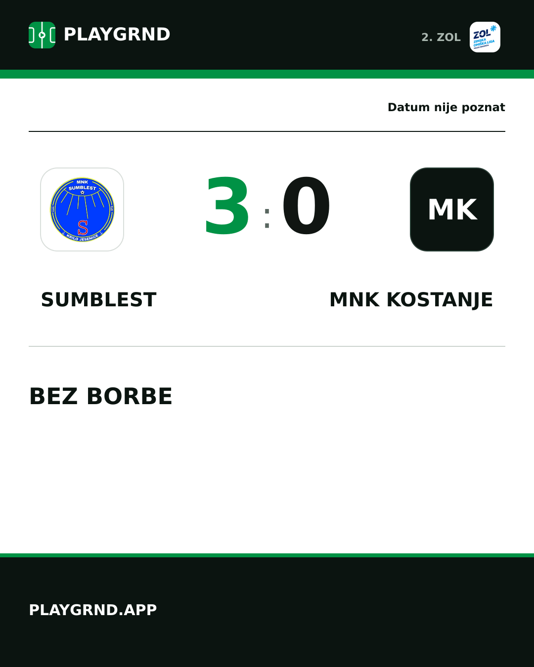 Instagram slika: Sumblest 3:0 MNK Kostanje