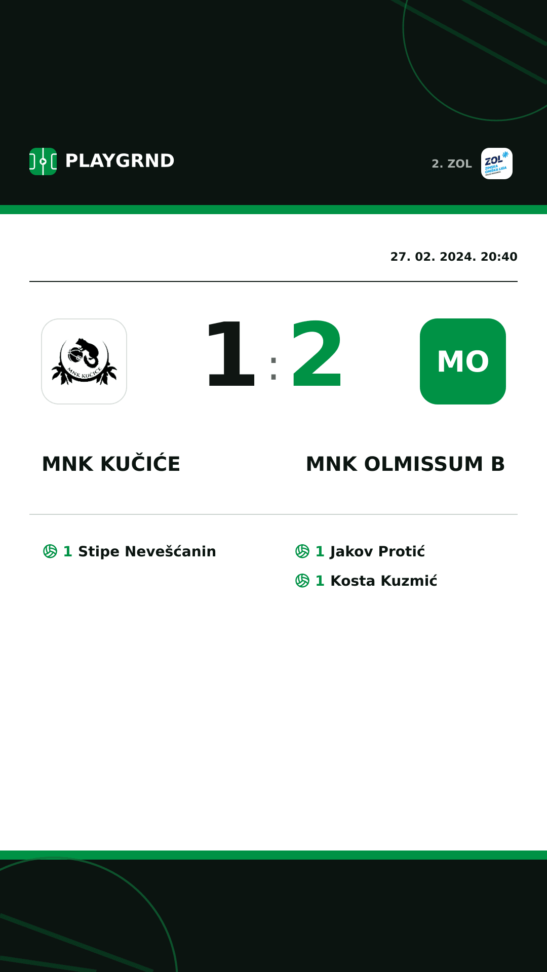 Instagram slika: MNK Kučiće 1:2 MNK Olmissum B