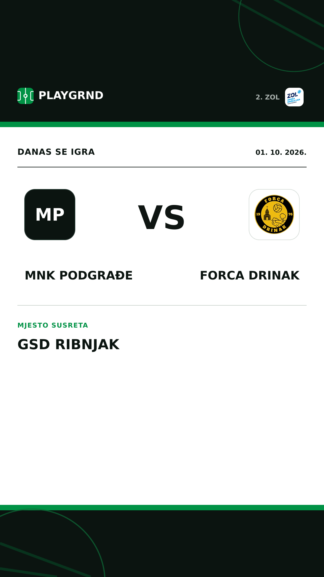 Instagram slika: MNK Podgrađe vs Forca Drinak