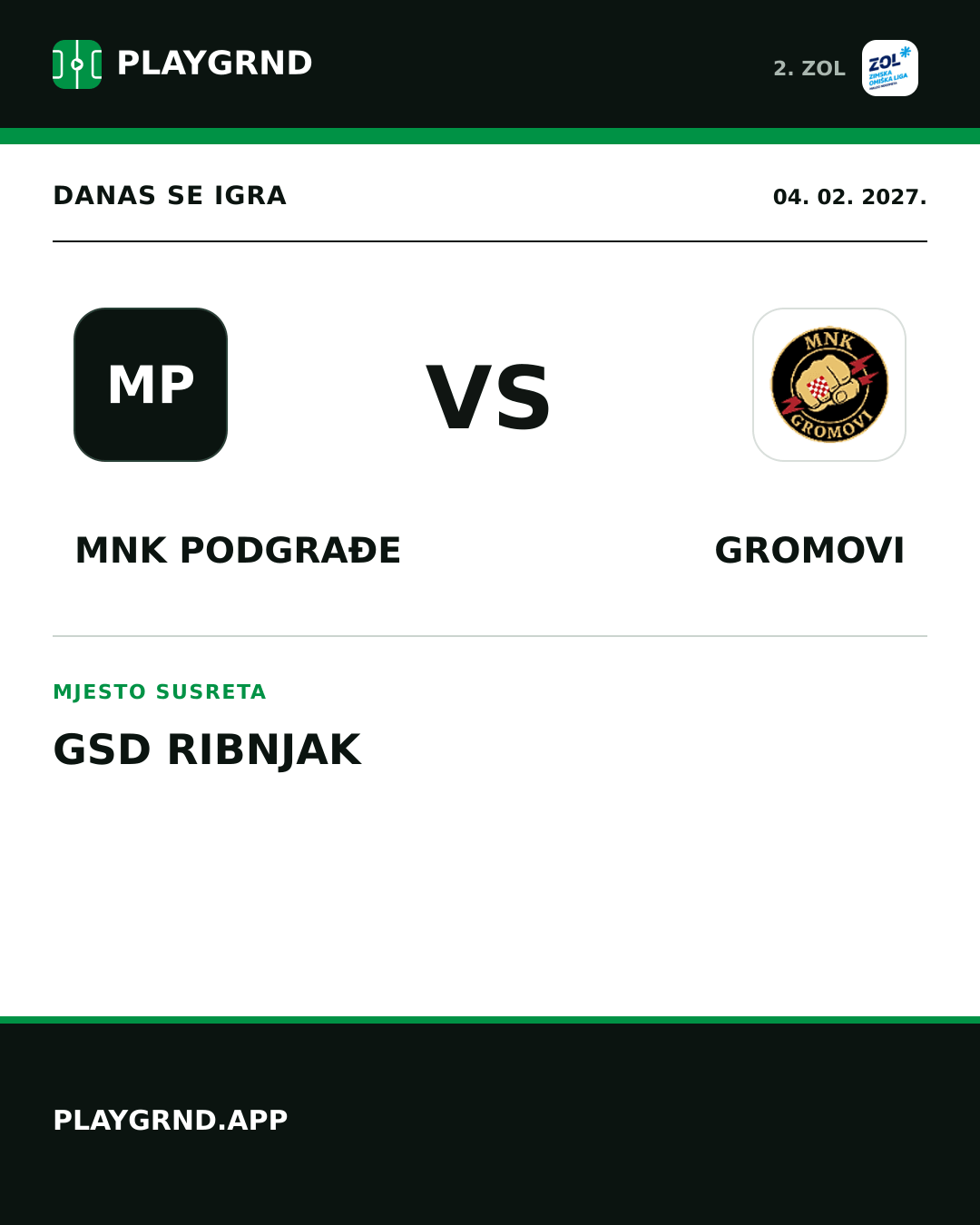 Instagram slika: MNK Podgrađe vs Gromovi