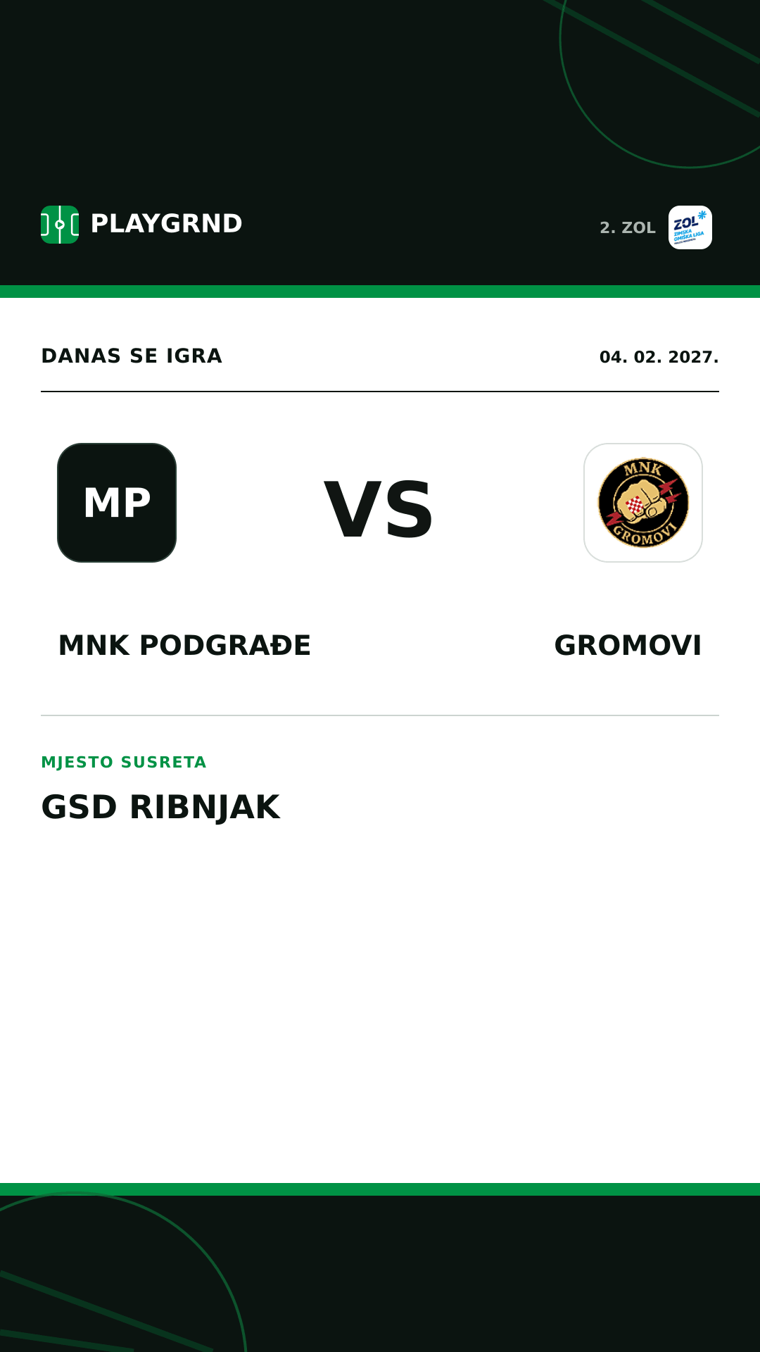 Instagram slika: MNK Podgrađe vs Gromovi