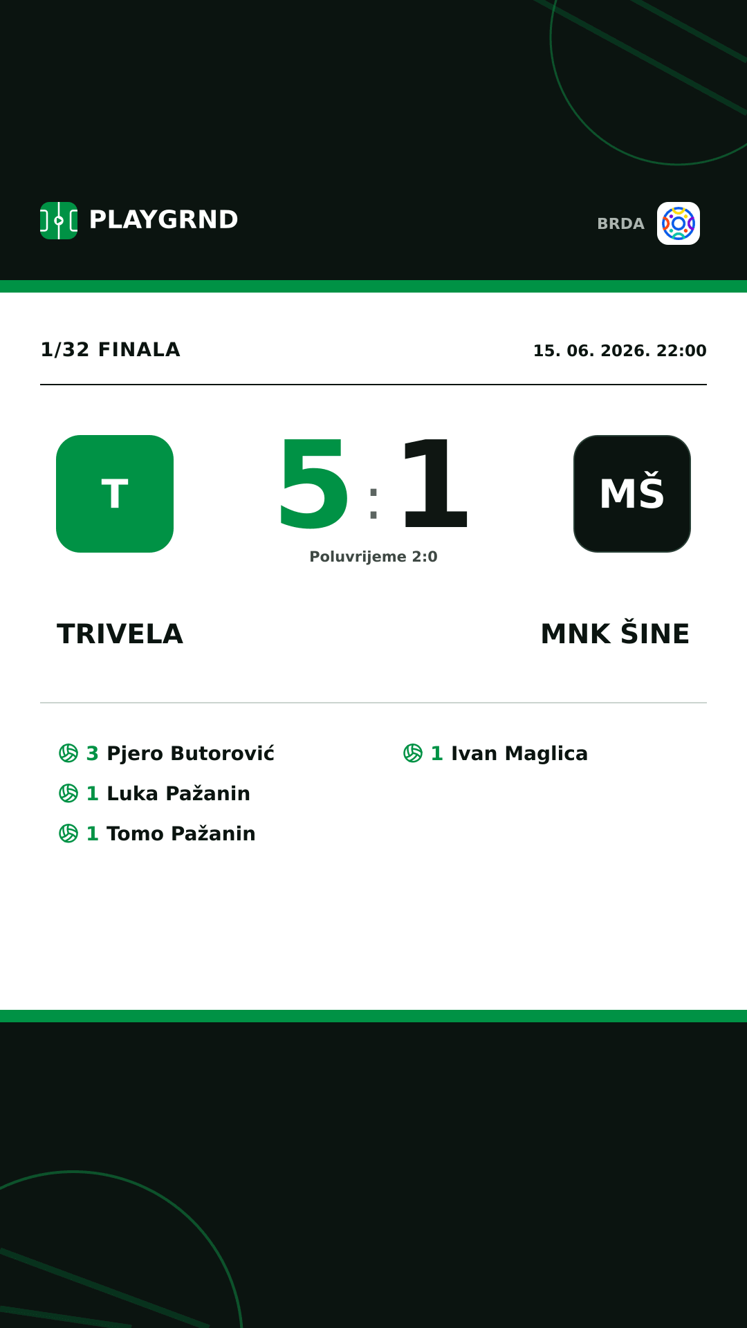 Instagram slika: Trivela 5:1 MNK Šine