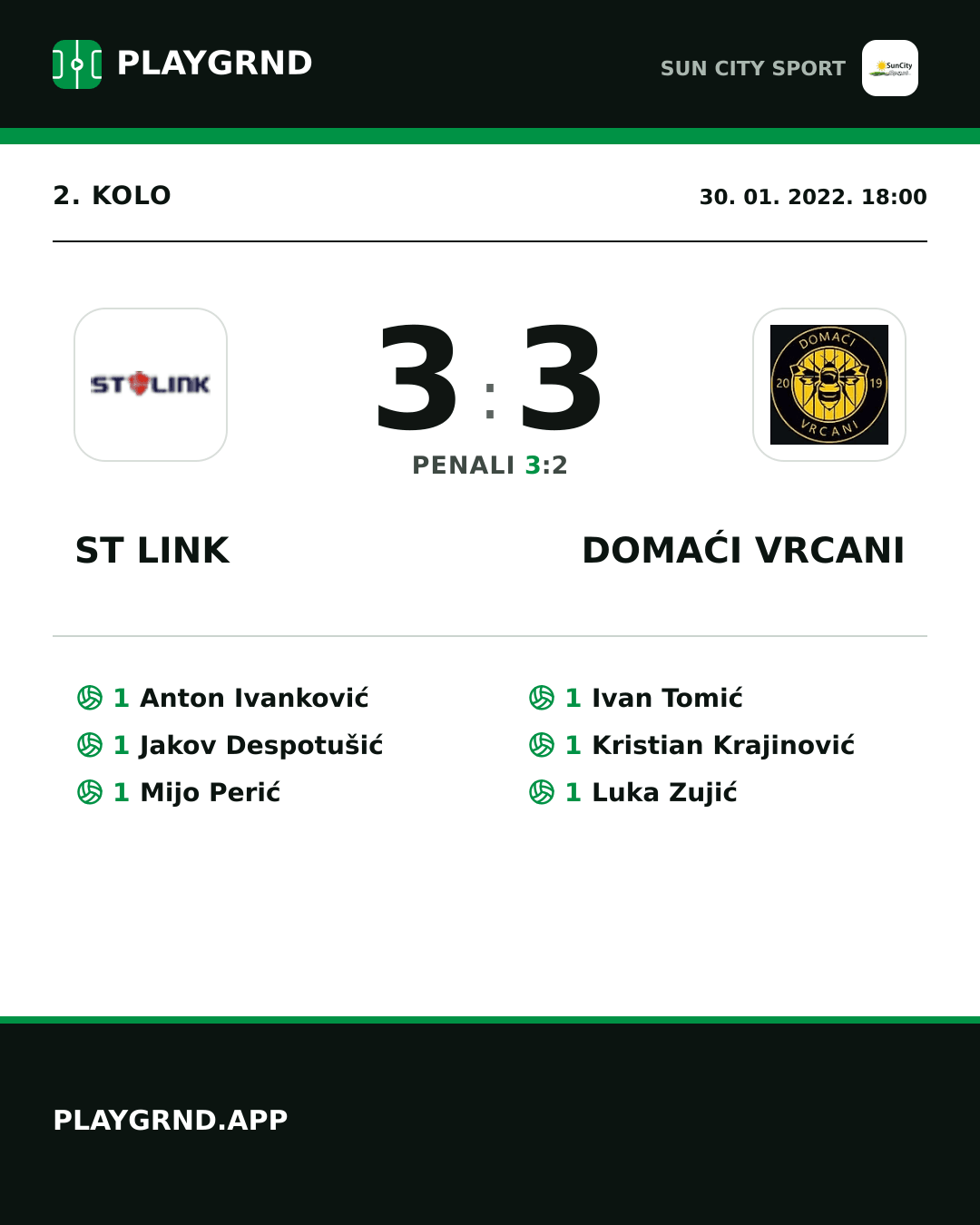 Instagram slika: ST Link 3:3 Domaći Vrcani