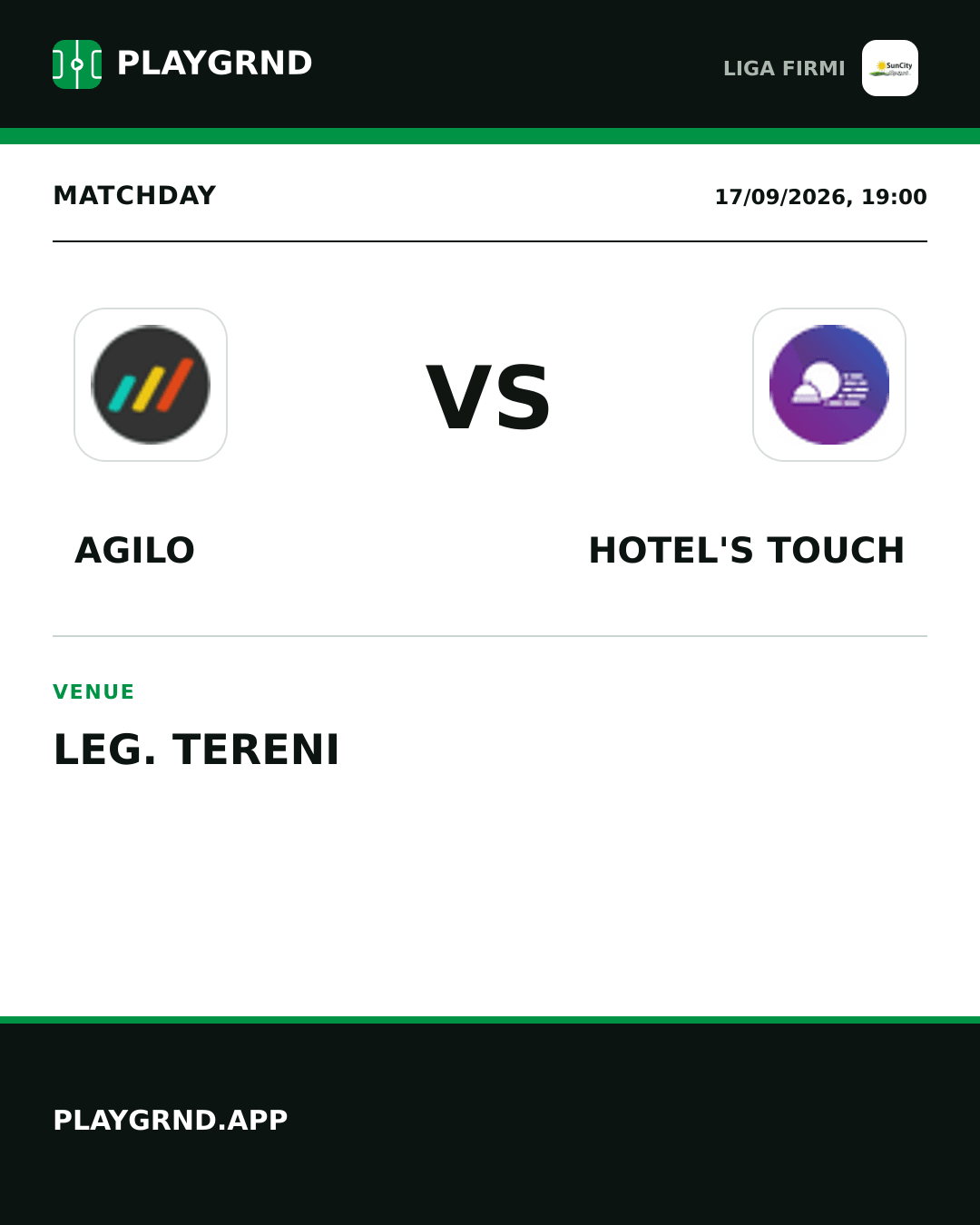 Instagram artwork: Agilo vs Hotel's Touch