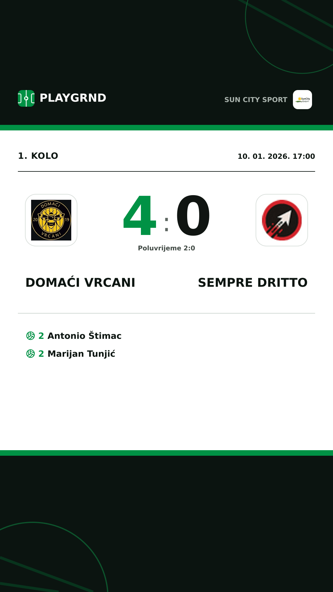 Instagram slika: Domaći Vrcani 4:0 Sempre Dritto