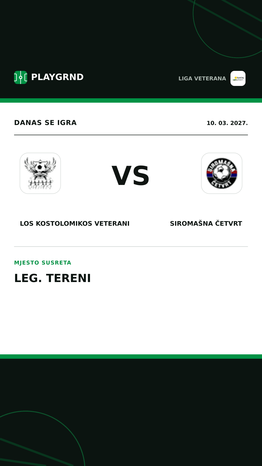 Instagram slika: Los Kostolomikos Veterani vs Siromašna Četvrt