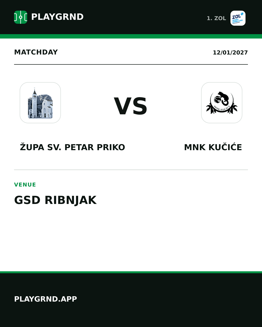 Instagram artwork: Župa Sv. Petar Priko vs MNK Kučiće