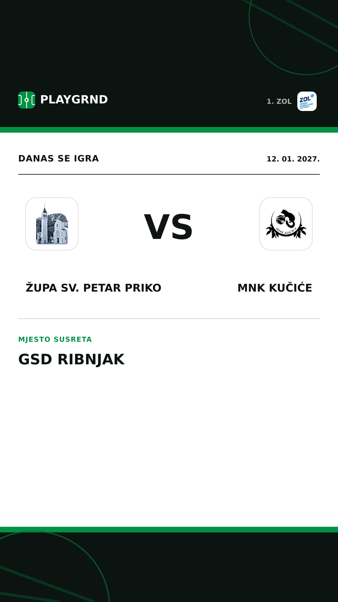 Instagram slika: Župa Sv. Petar Priko vs MNK Kučiće