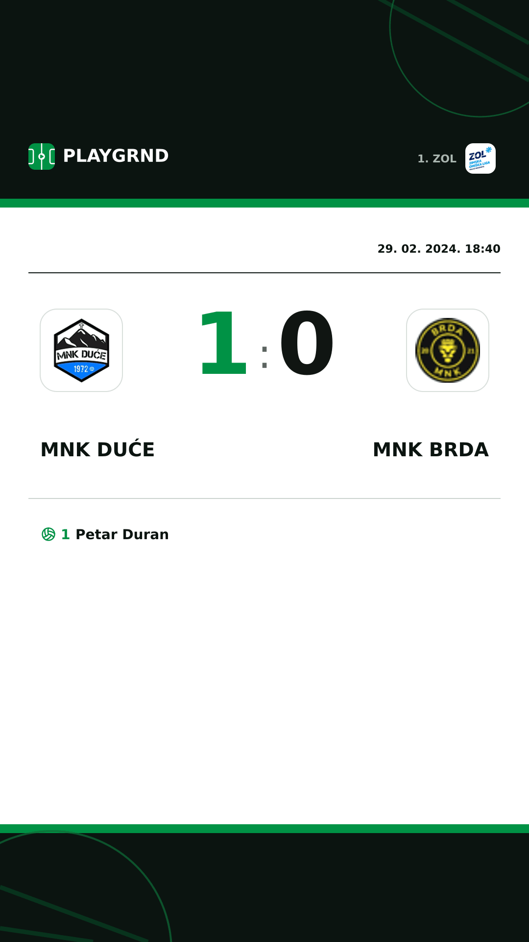 Instagram slika: MNK Duće 1:0 MNK Brda