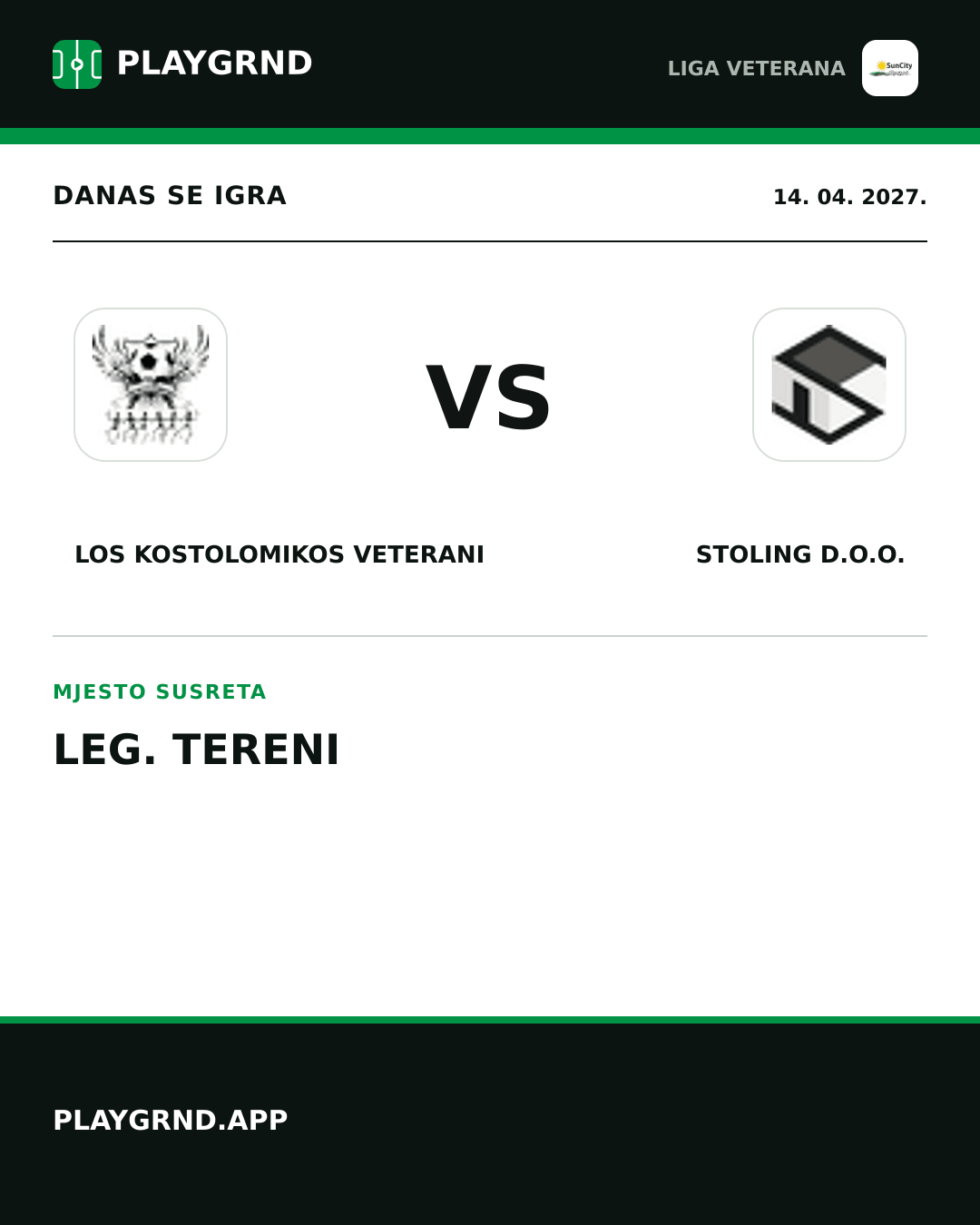 Instagram slika: Los Kostolomikos Veterani vs Stoling D.O.O.