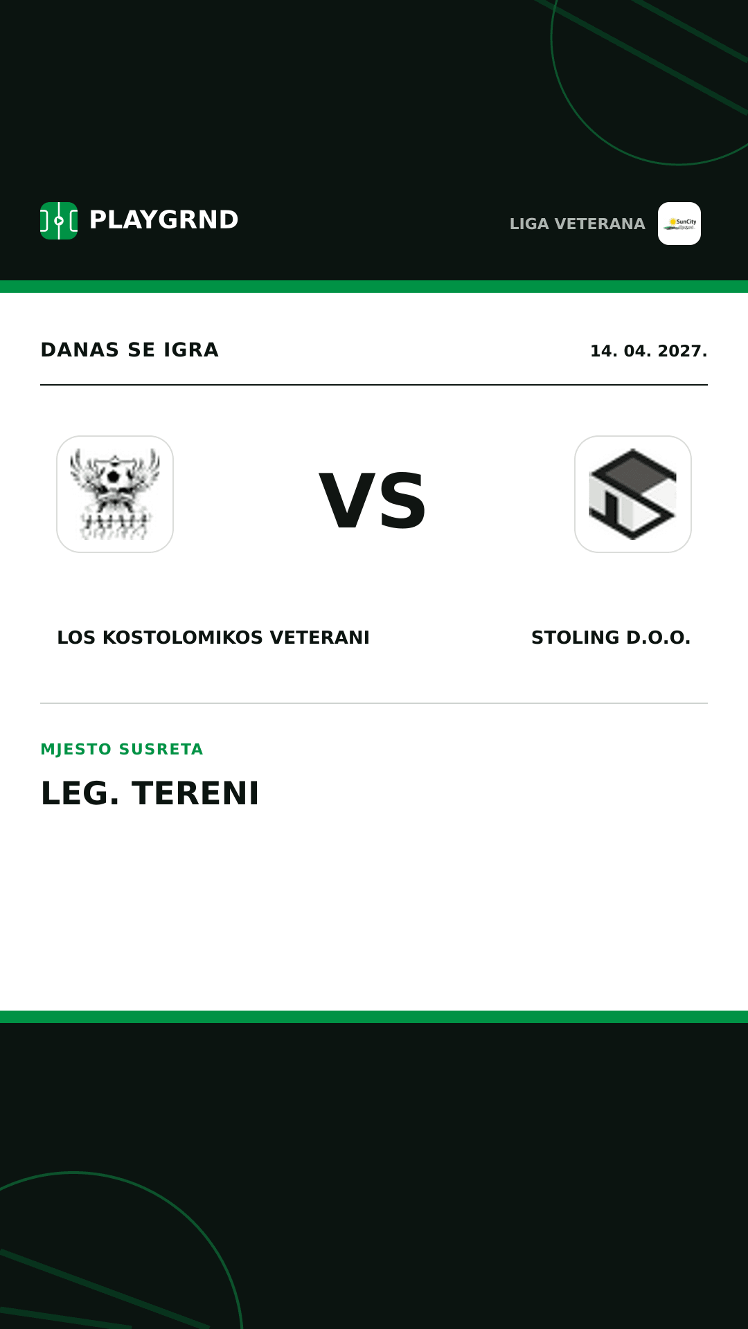 Instagram slika: Los Kostolomikos Veterani vs Stoling D.O.O.