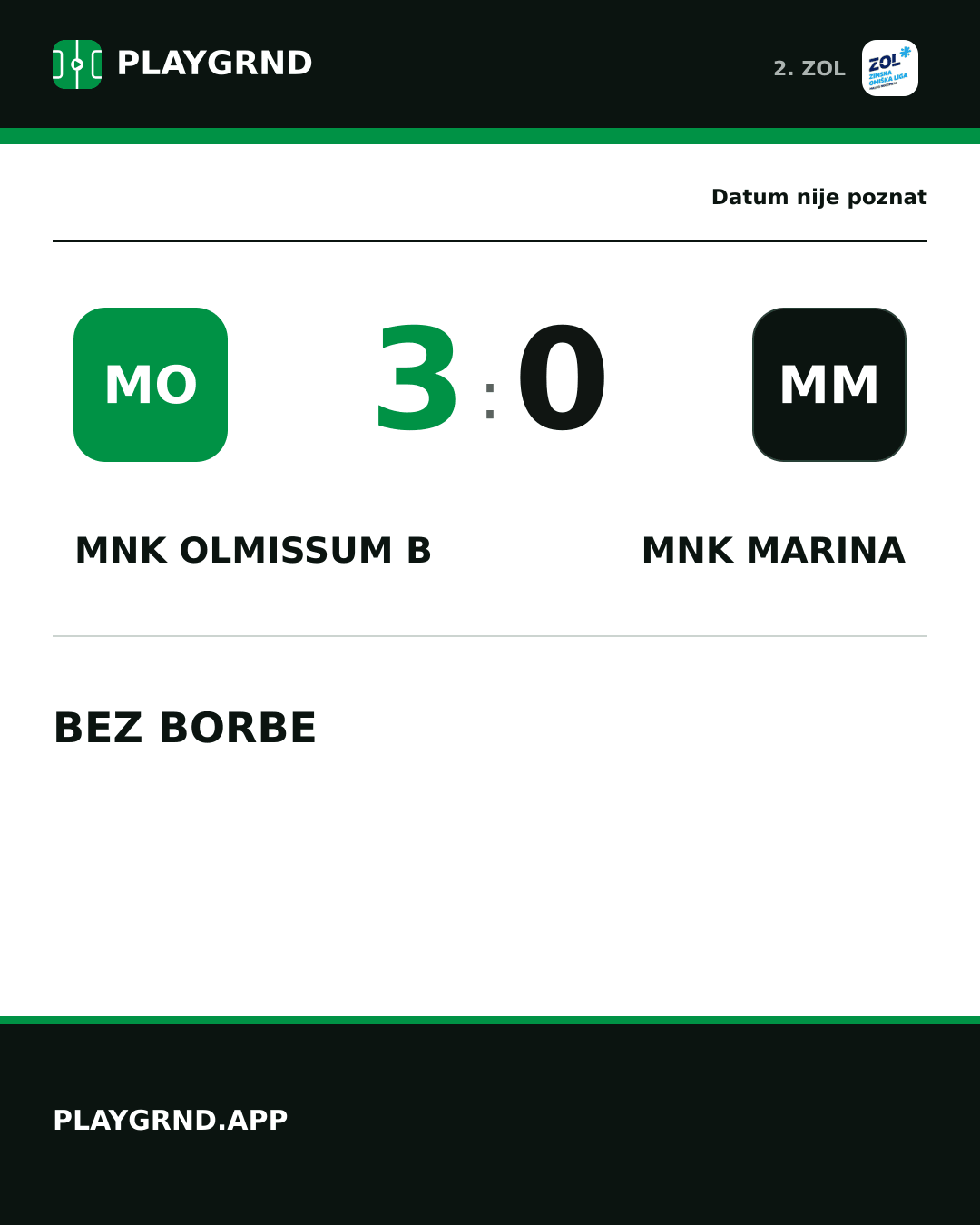 Instagram slika: MNK Olmissum B 3:0 MNK Marina
