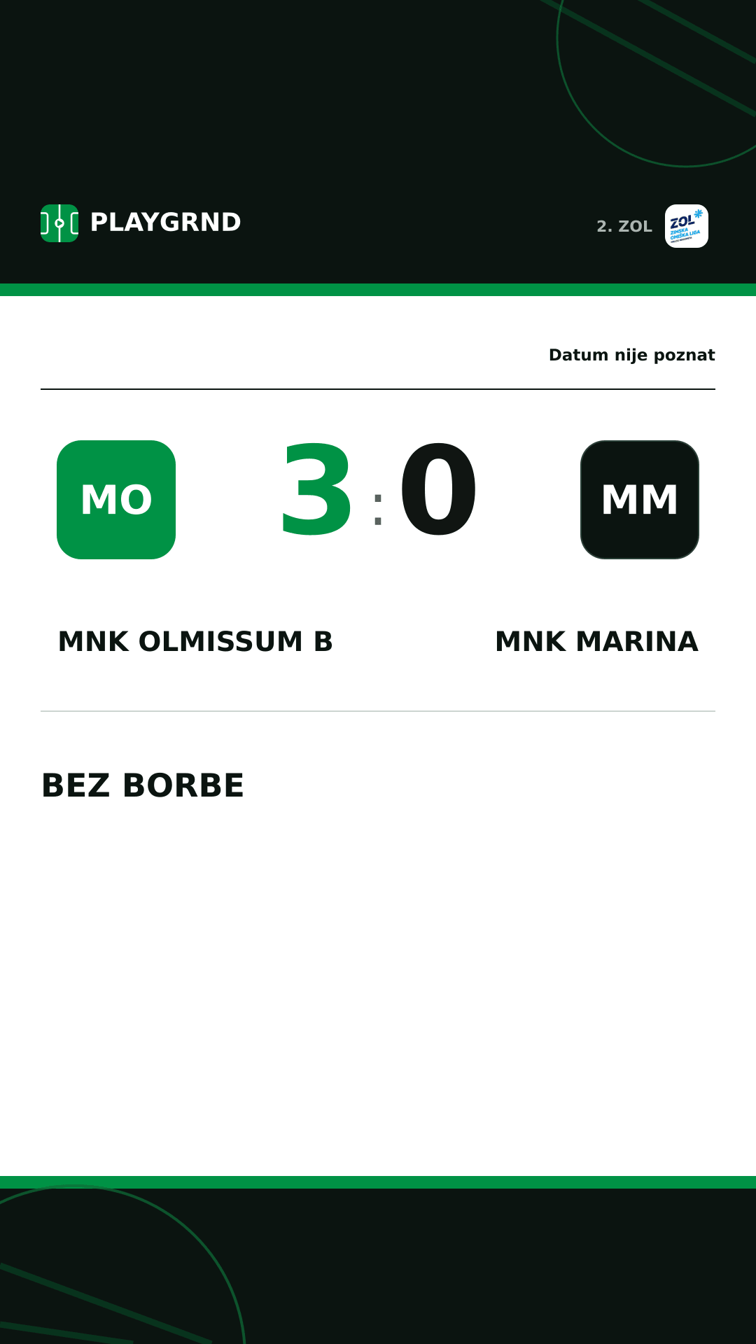 Instagram slika: MNK Olmissum B 3:0 MNK Marina