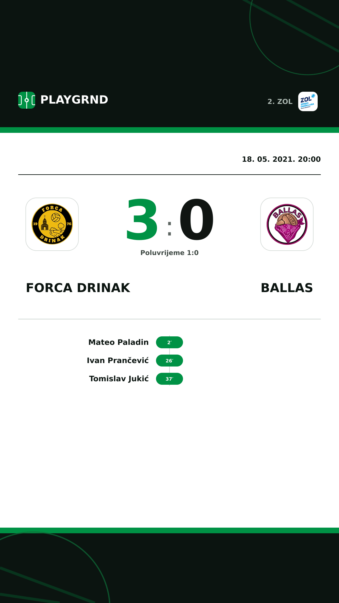 Instagram slika: Forca Drinak 3:0 Ballas