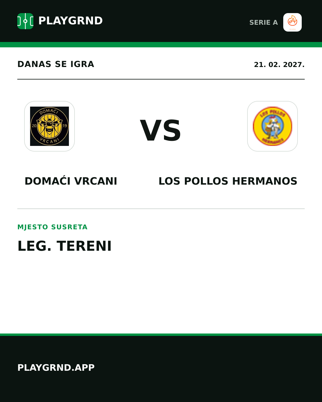 Instagram slika: Domaći Vrcani vs Los Pollos Hermanos