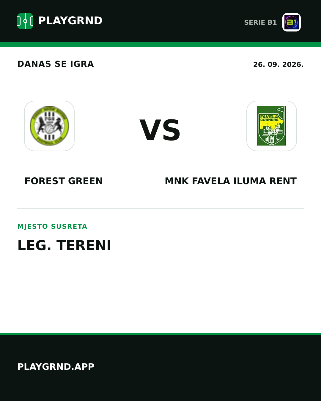 Instagram slika: Forest Green vs MNK Favela Iluma Rent