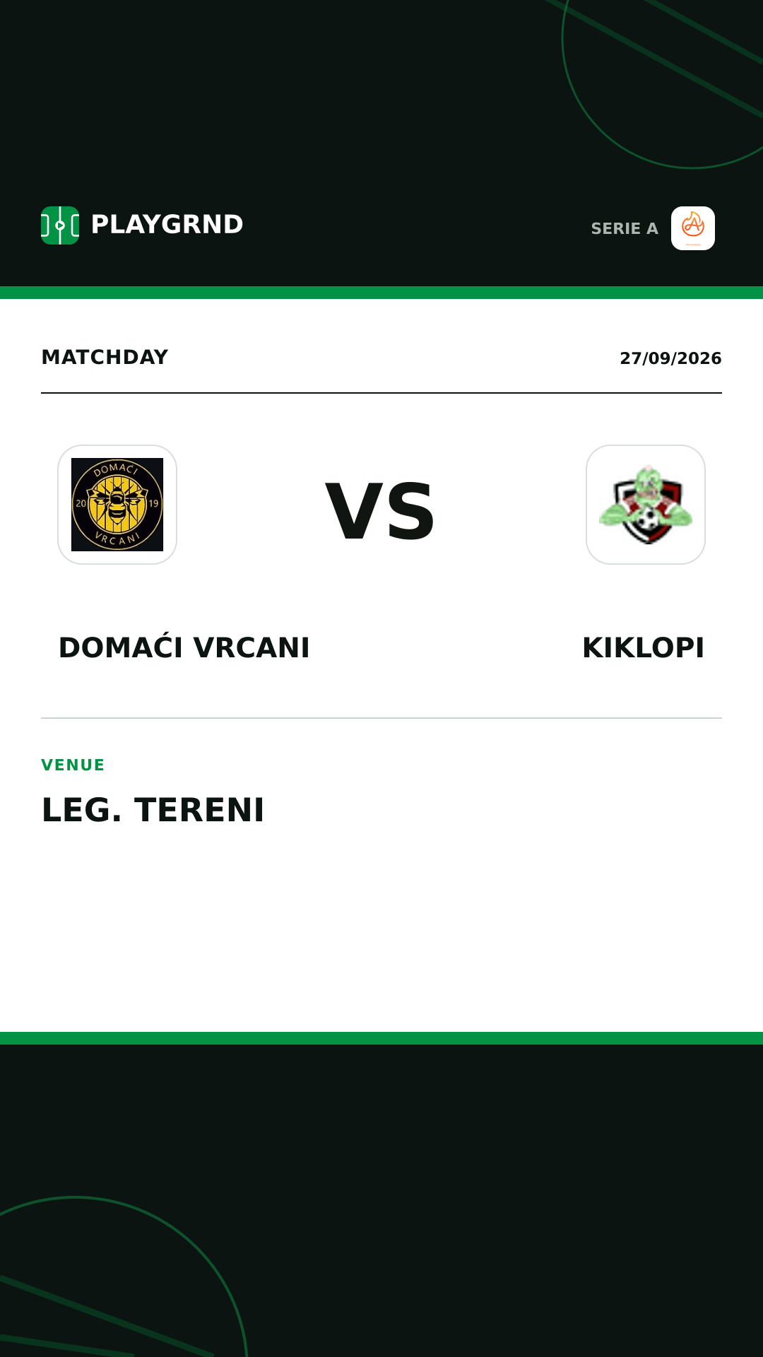 Instagram artwork: Domaći Vrcani vs Kiklopi