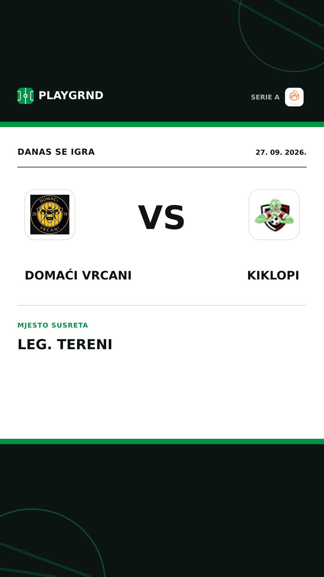 Instagram slika: Domaći Vrcani vs Kiklopi