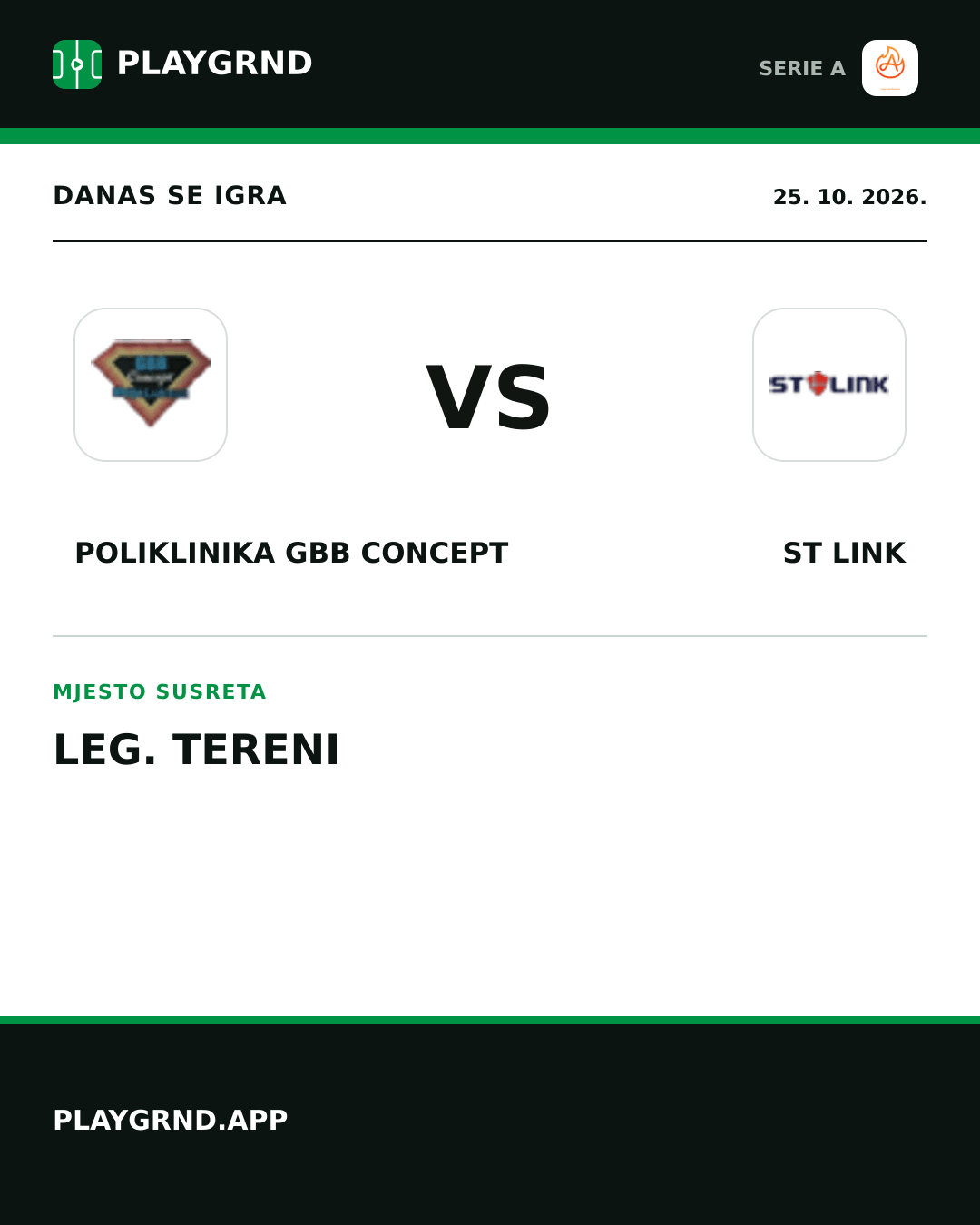 Instagram slika: Poliklinika Gbb Concept vs ST Link