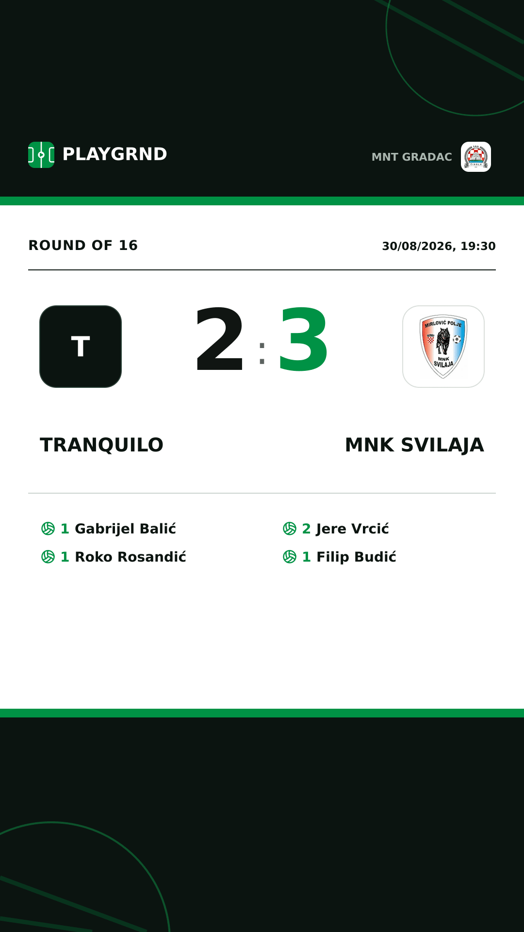 Instagram artwork: Tranquilo 2:3 MNK Svilaja
