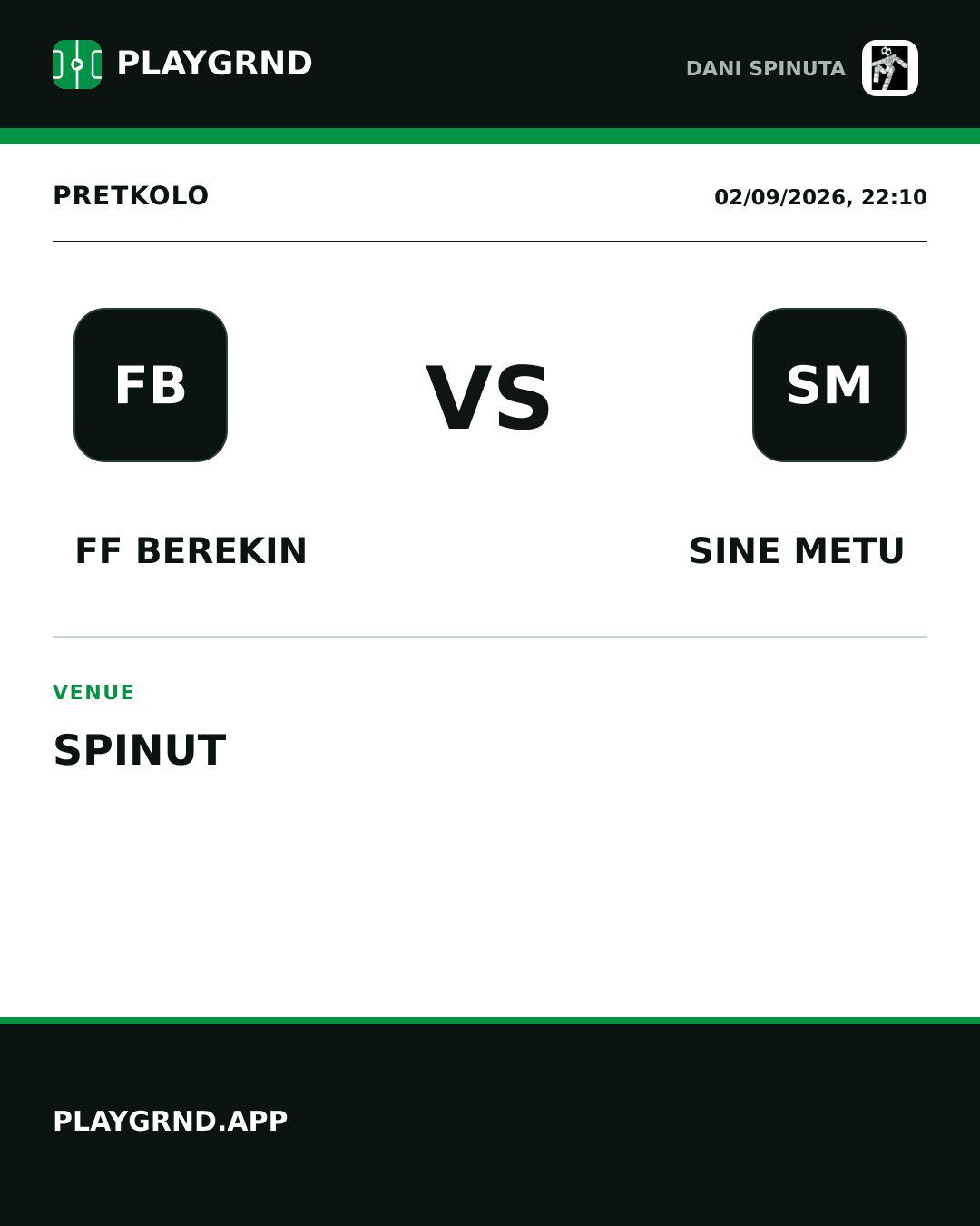 Instagram artwork: FF Berekin vs Sine metu