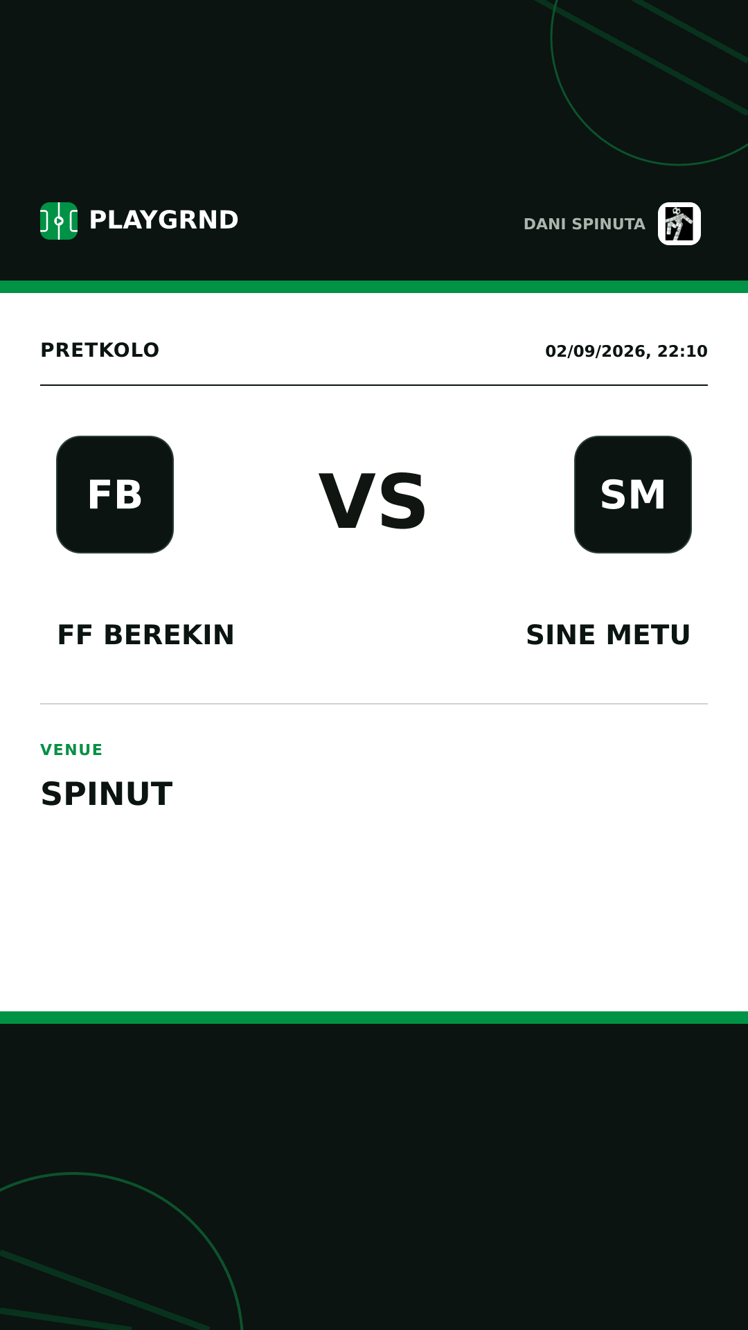 Instagram artwork: FF Berekin vs Sine metu