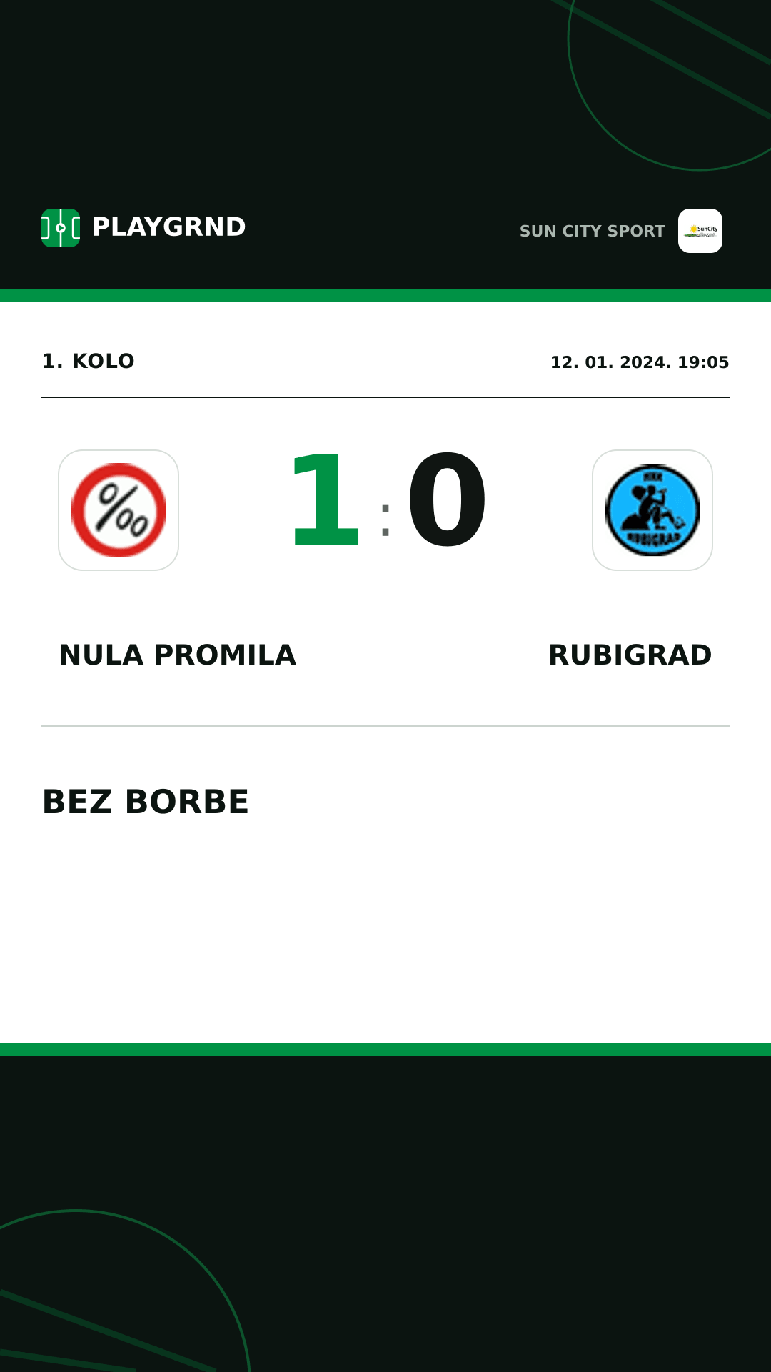 Instagram slika: Nula Promila 1:0 Rubigrad