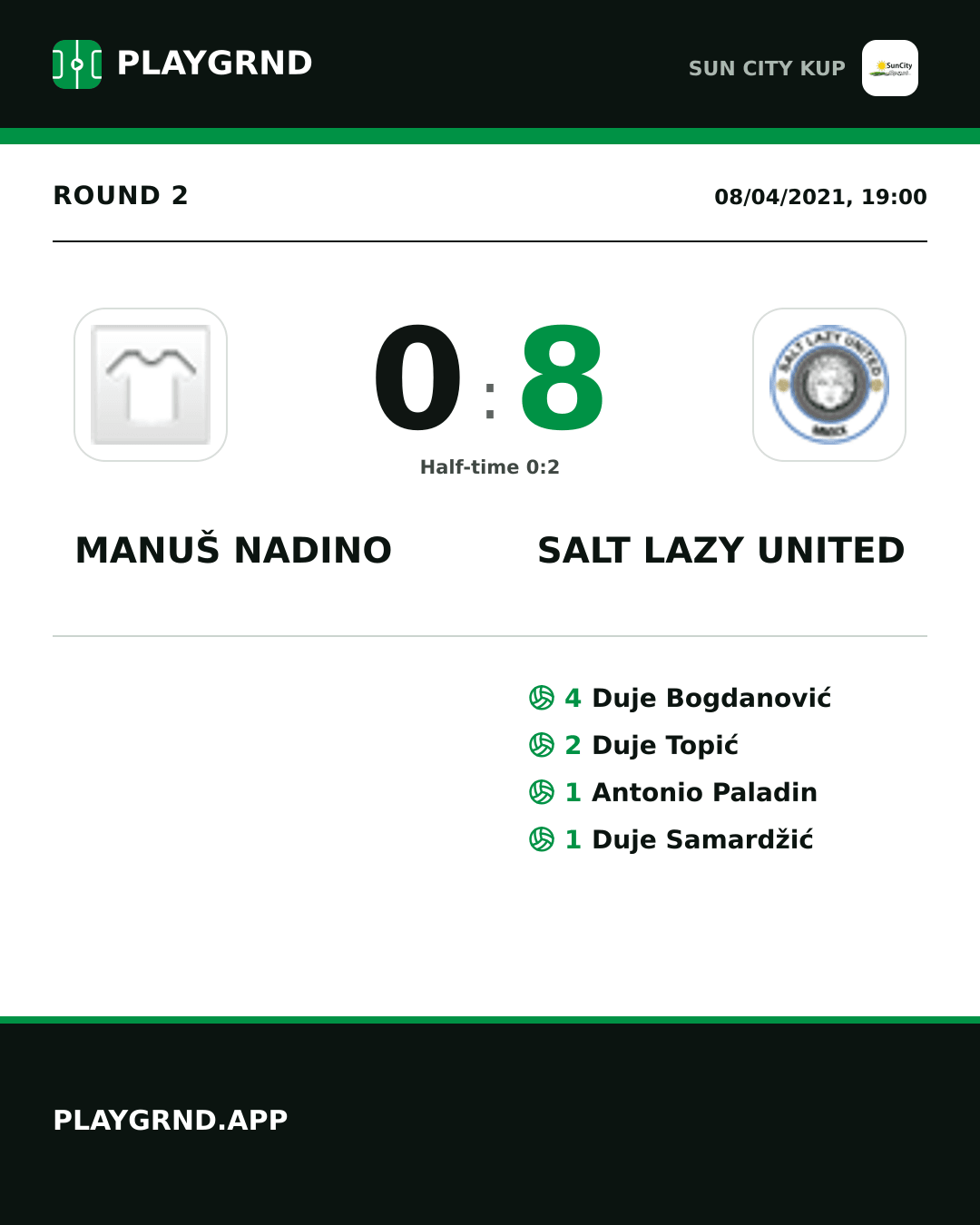 Instagram artwork: Manuš Nadino 0:8 Salt Lazy United