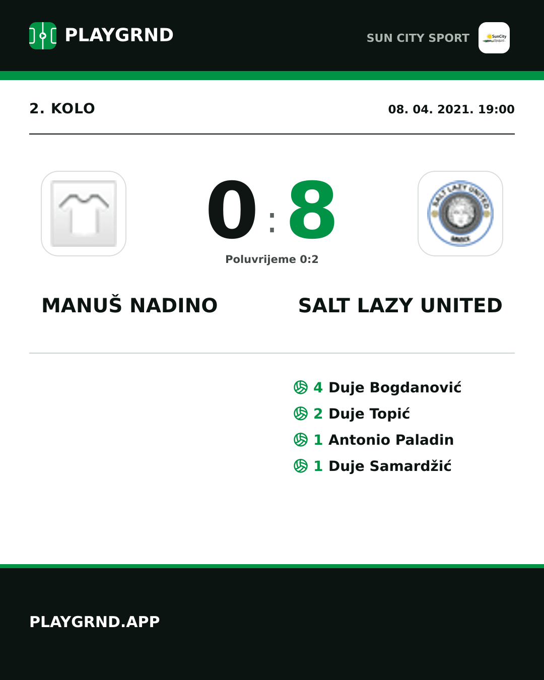 Instagram slika: Manuš Nadino 0:8 Salt Lazy United