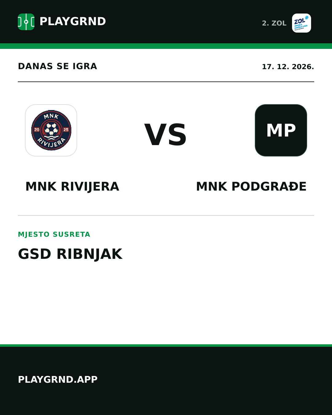 Instagram slika: MNK Rivijera vs MNK Podgrađe