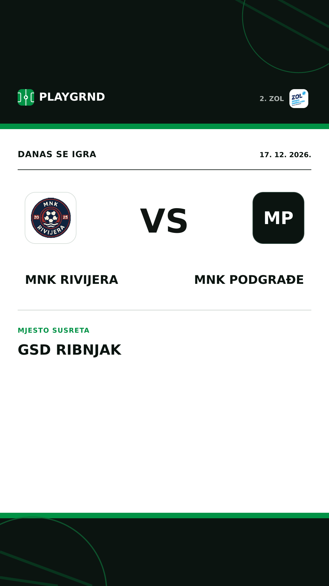 Instagram slika: MNK Rivijera vs MNK Podgrađe