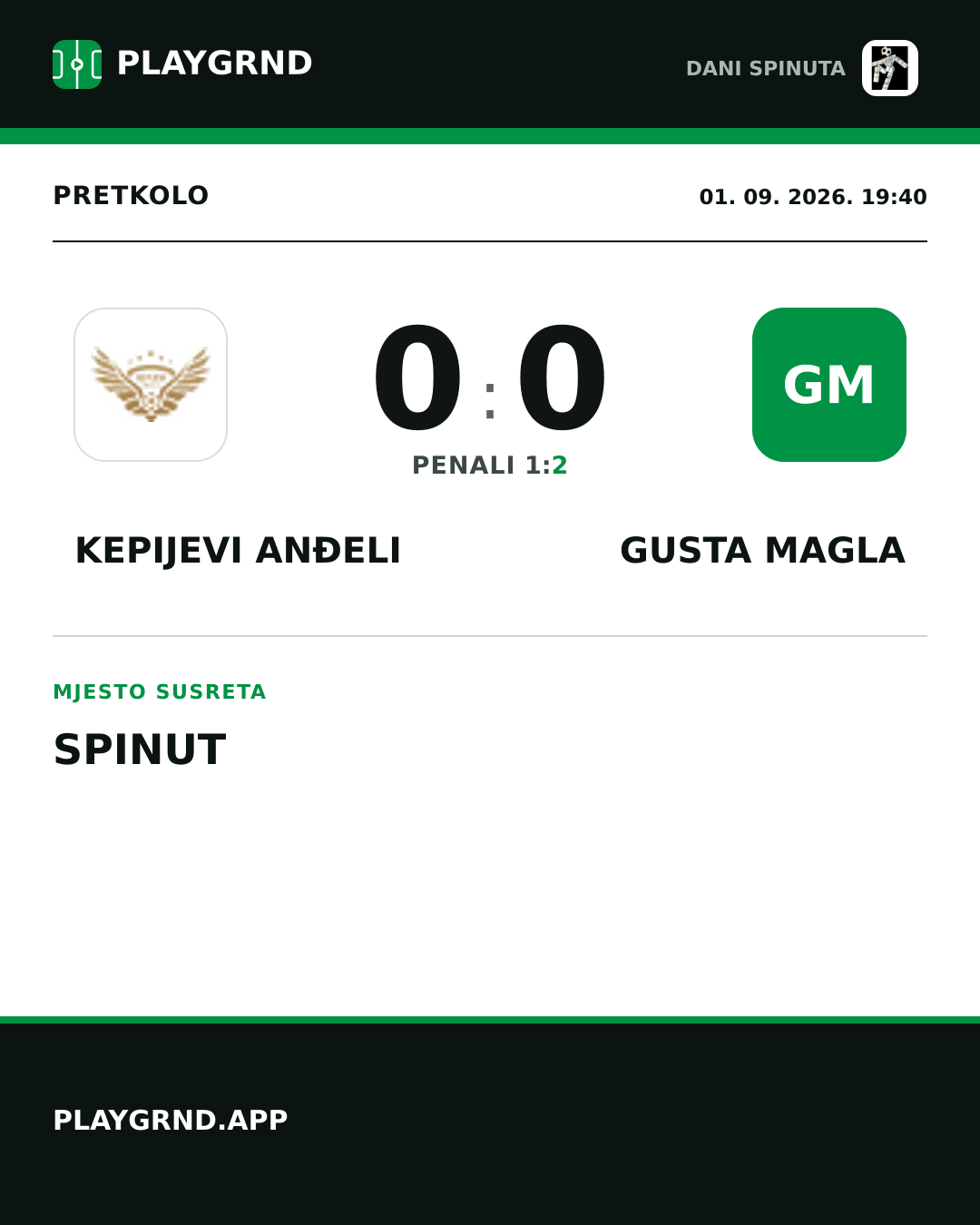 Instagram slika: Kepijevi Anđeli 0:0 Gusta magla