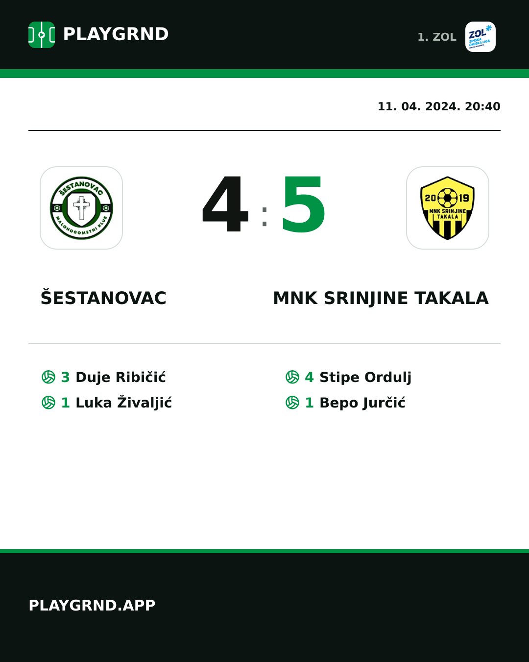 Instagram slika: Šestanovac 4:5 MNK Srinjine Takala