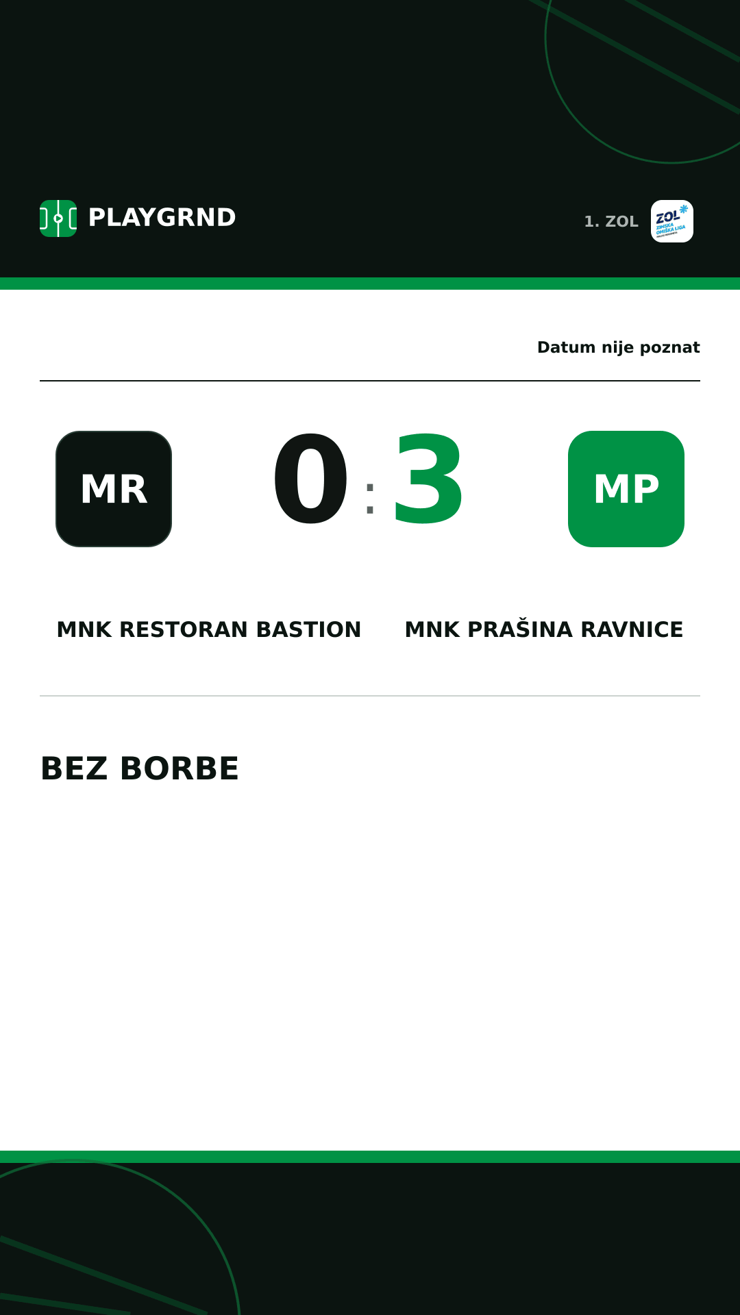 Instagram slika: MNK Restoran Bastion 0:3 MNK Prašina Ravnice