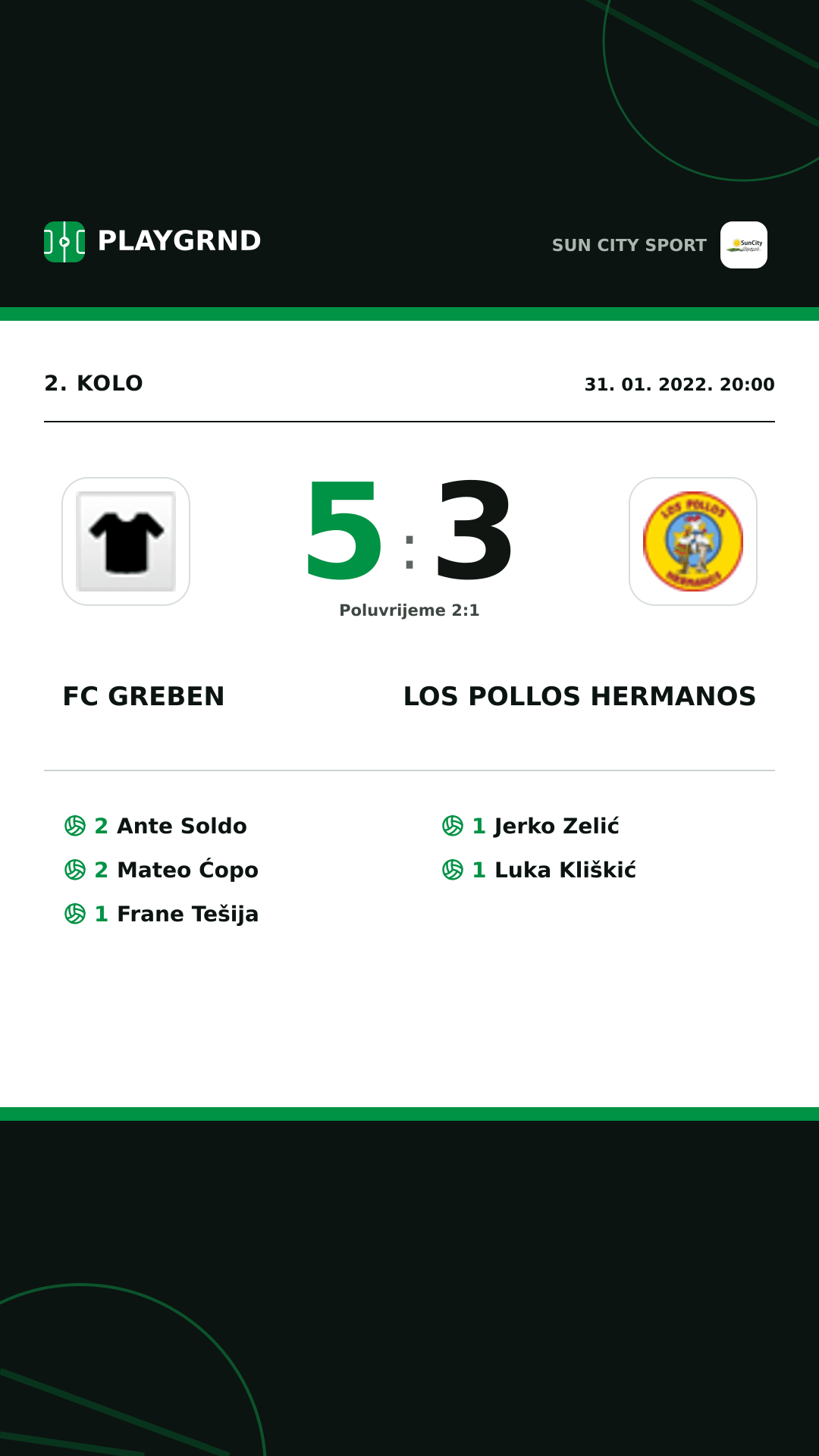 Instagram slika: FC Greben 5:3 Los Pollos Hermanos