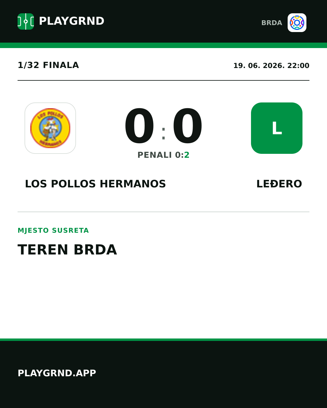 Instagram slika: Los Pollos Hermanos 0:0 Leđero